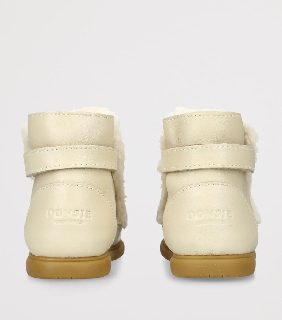 Leather-Shearling Polar Bear Roumi Boots CREAM Image 2