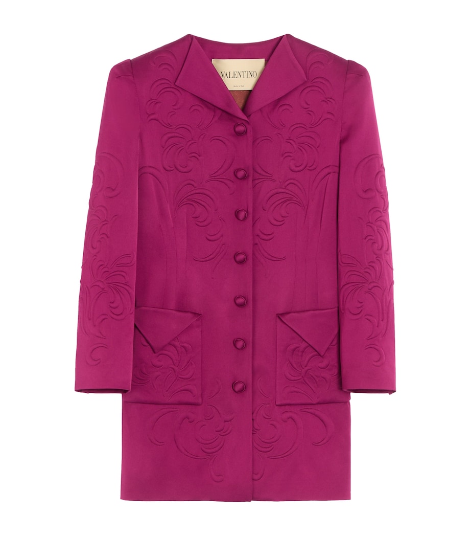 Valentino Womens Satin Embroidered Coat Image 1