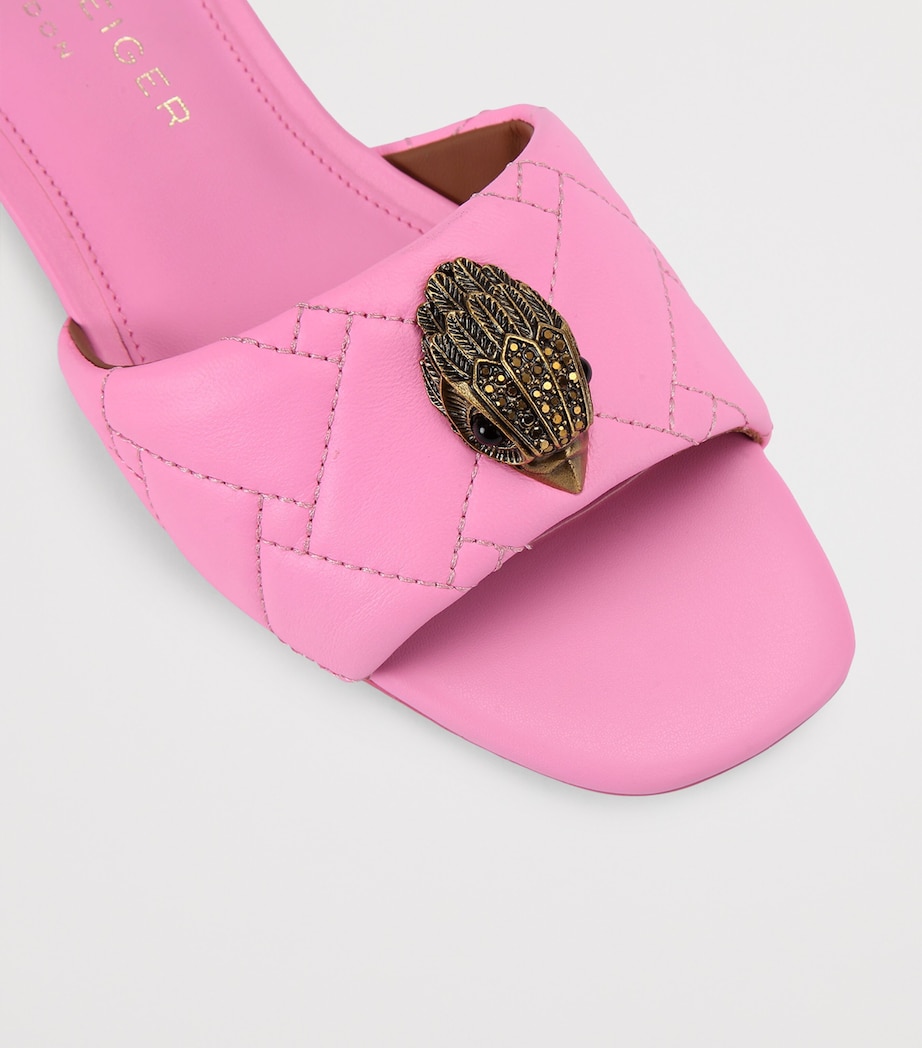 Kurt Geiger London Leather Quilted Kensington Sandals Pale Pink Image 2