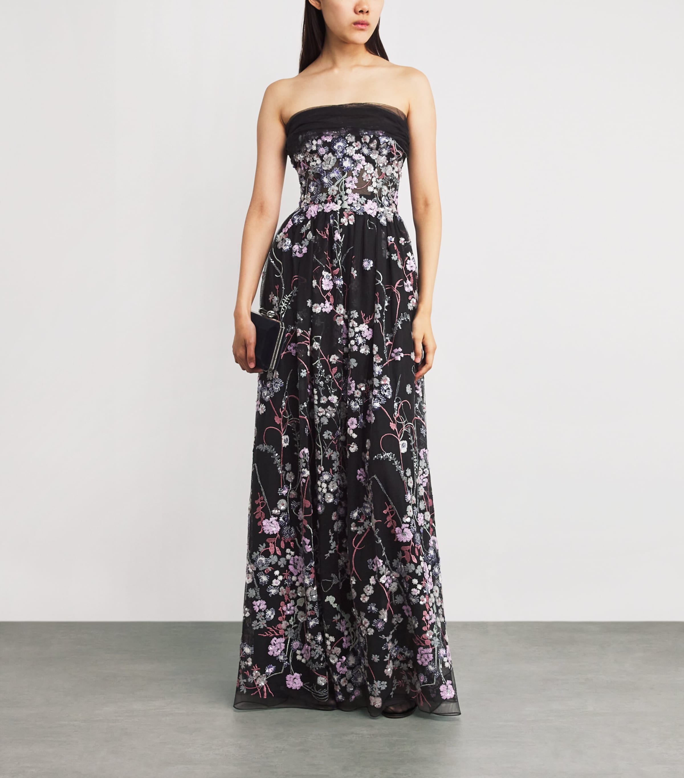 Embellished Off-The-Shoulder Gown SN0000 SNOWY BLK/MU Image 2