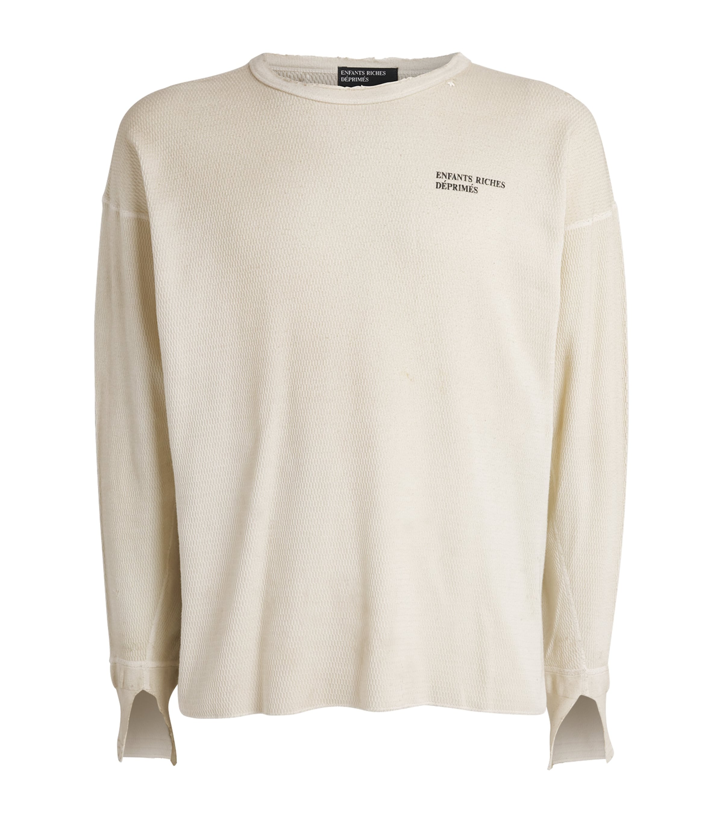 Distressed Logo Long-Sleeve T-Shirt DIRT WHITE Image 1