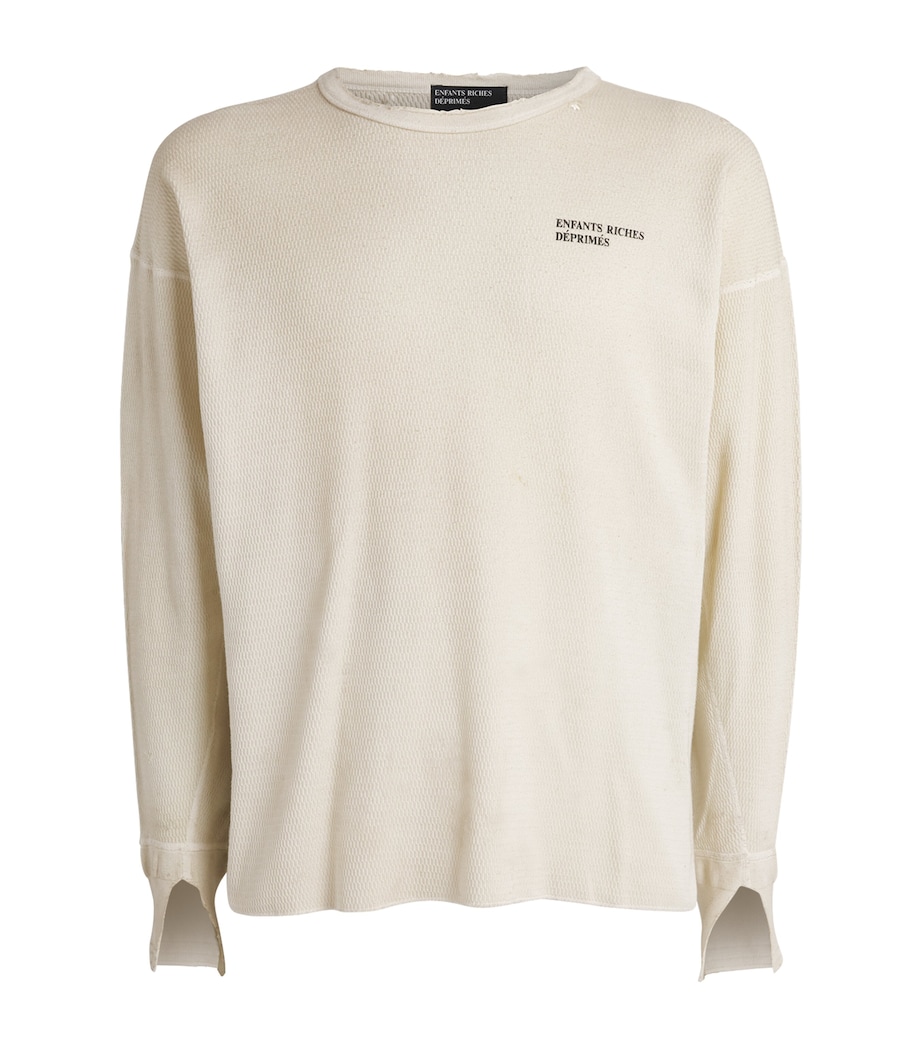 Distressed Logo Long-Sleeve T-Shirt DIRT WHITE Image 1