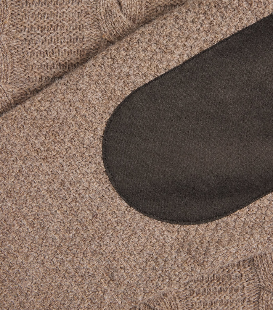 Barbour Mens Wool Staplecross Rollneck Sweater Stone Image 6
