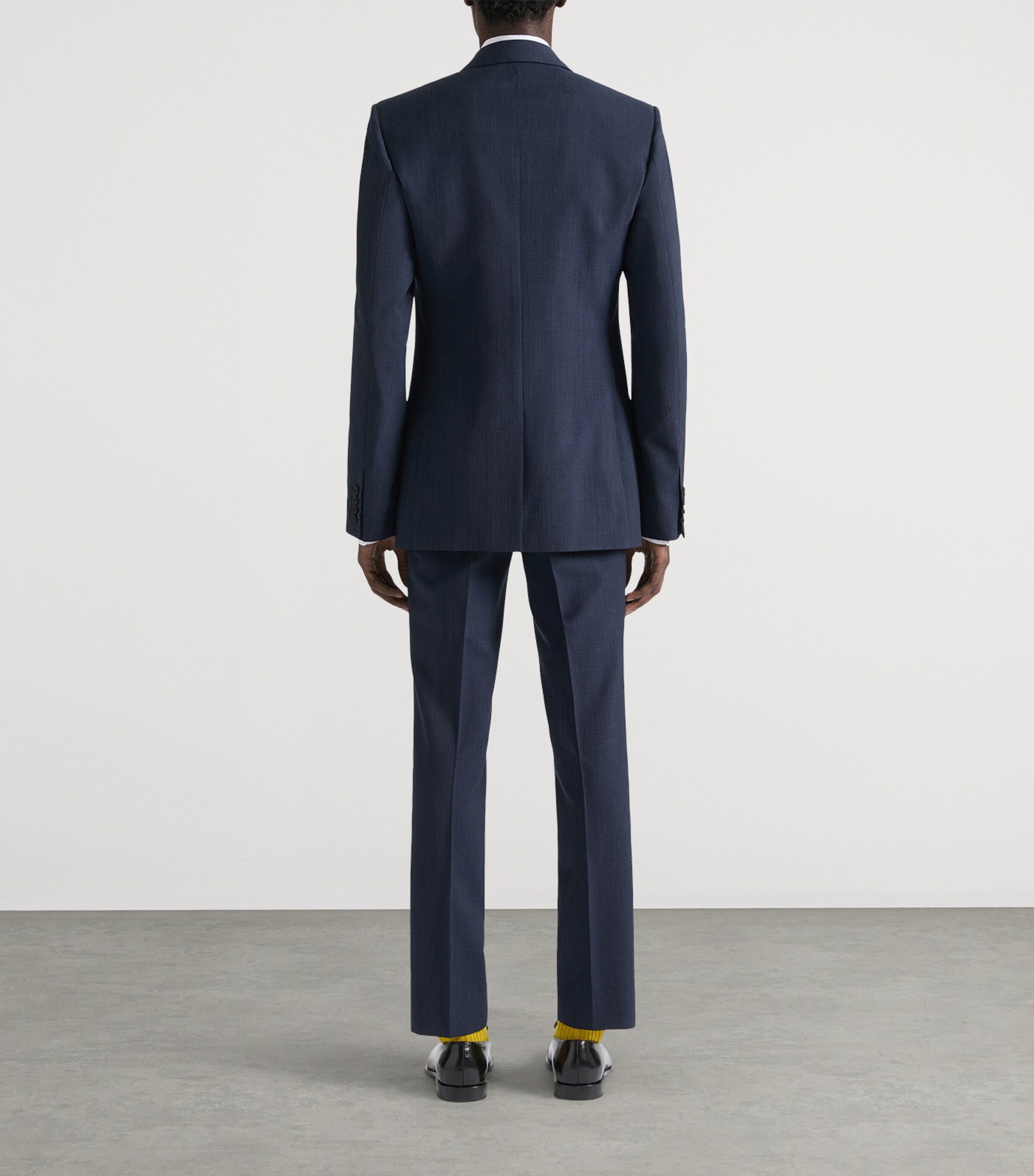 Wool Single-Breasted Blazer DARK BLUE Image 3