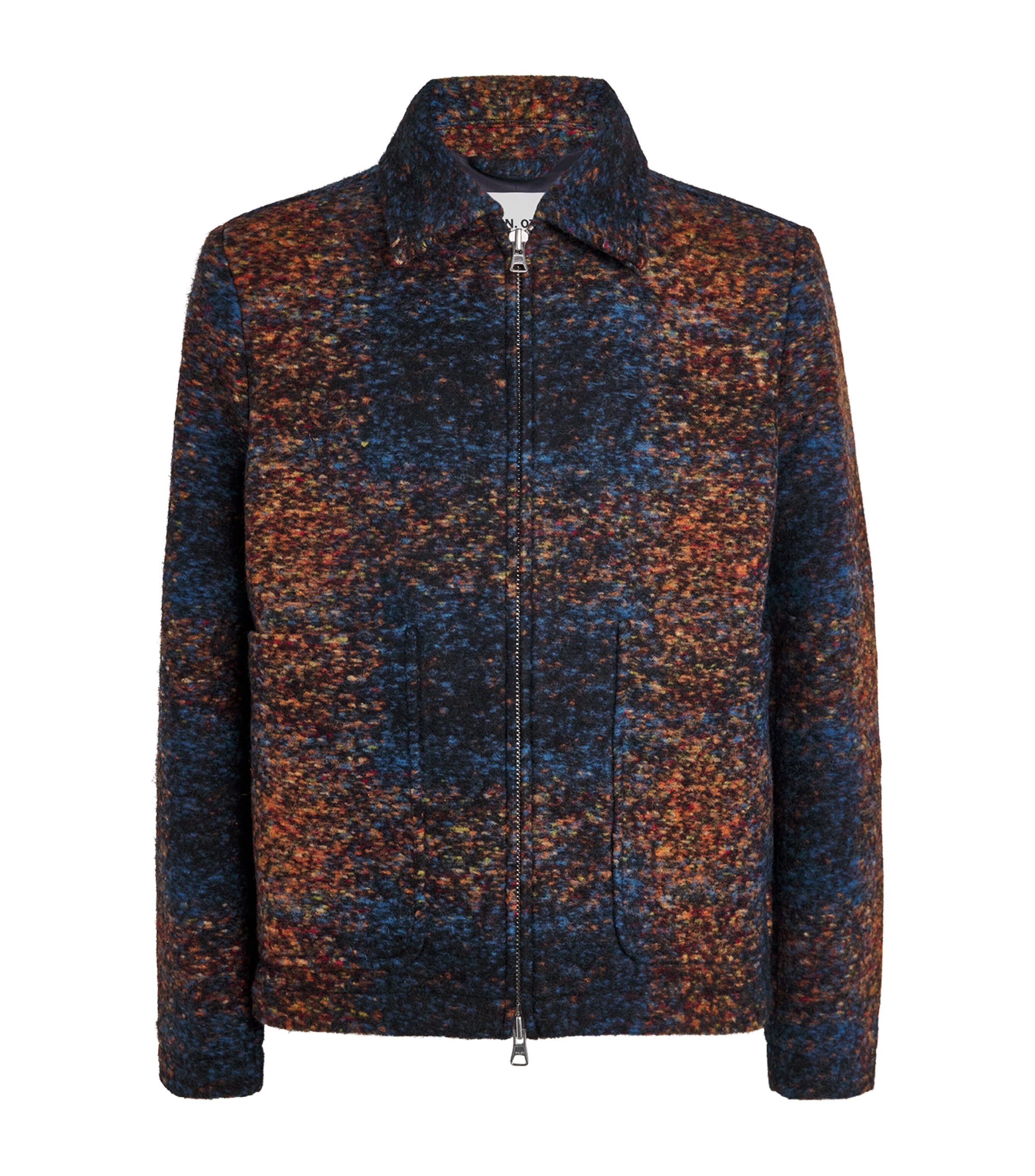 Nn07 Collared Jacket With Textured Fabric And Pockets In Multi