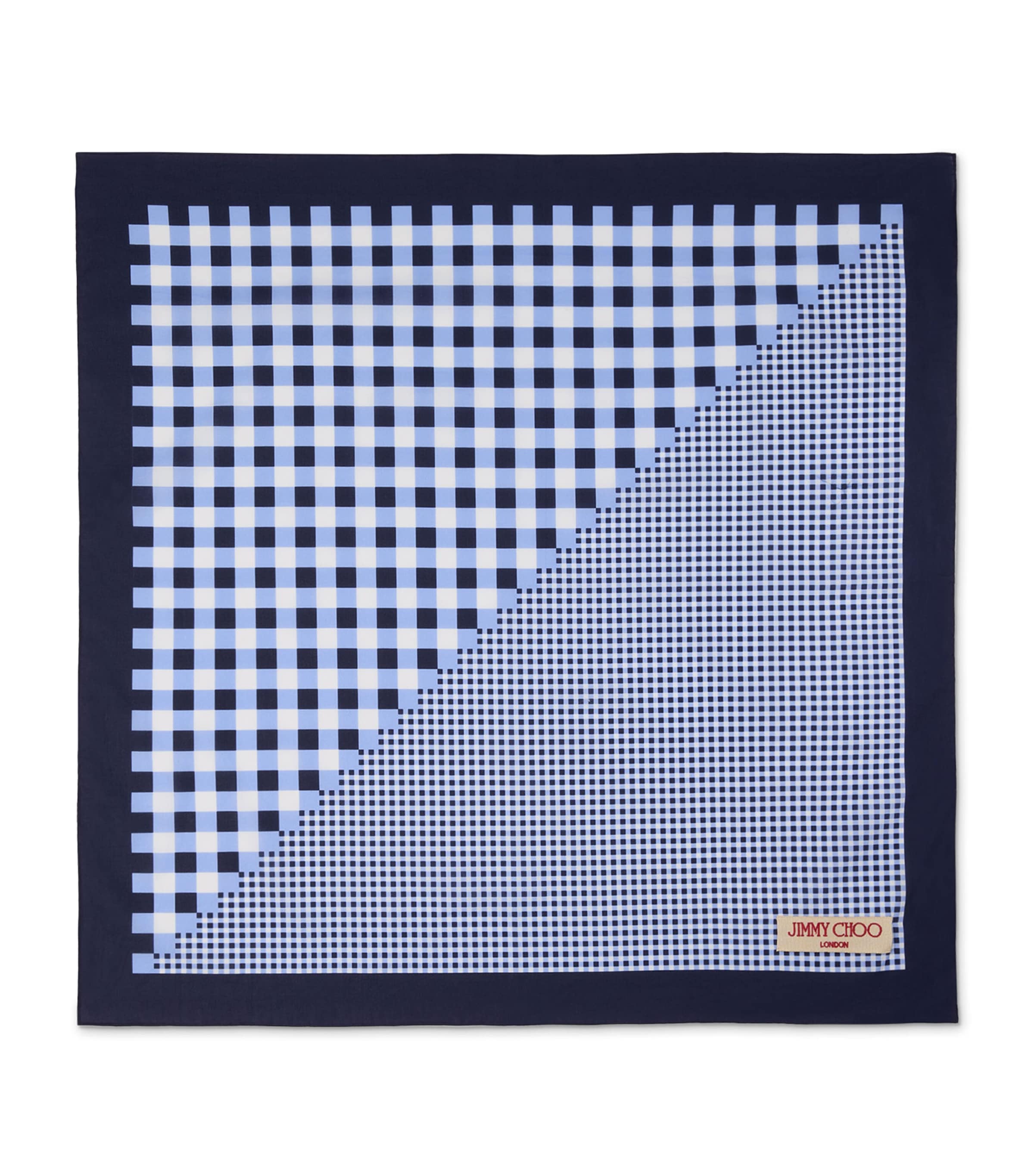 Jimmy Choo Cotton Gingham Sula Bandana Marine Mix Image 2
