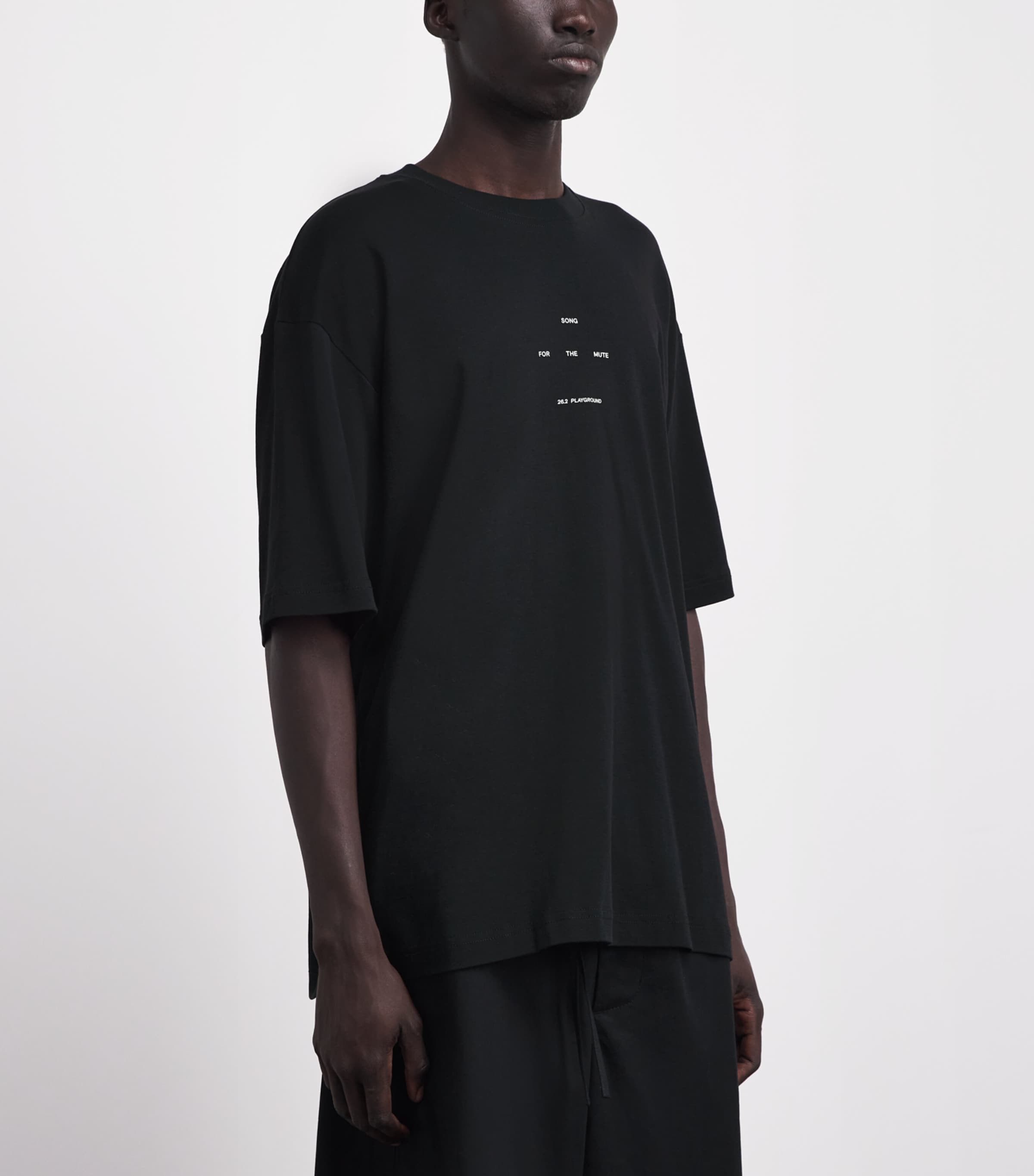 Song For The Mute Mens Cotton Logo T-Shirt Black Image 4