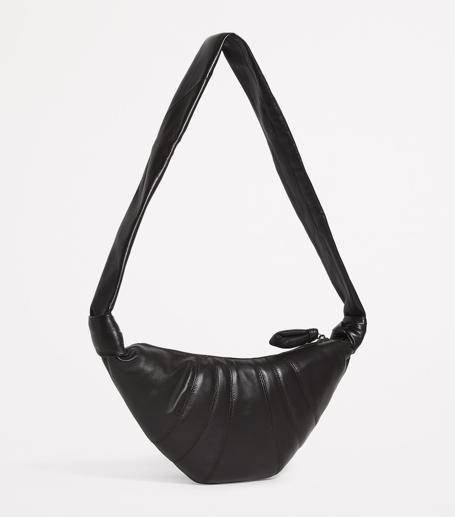 Small Nappa Leather Croissant Cross-Body Bag BR490DARK CHOCOLATE Image 3