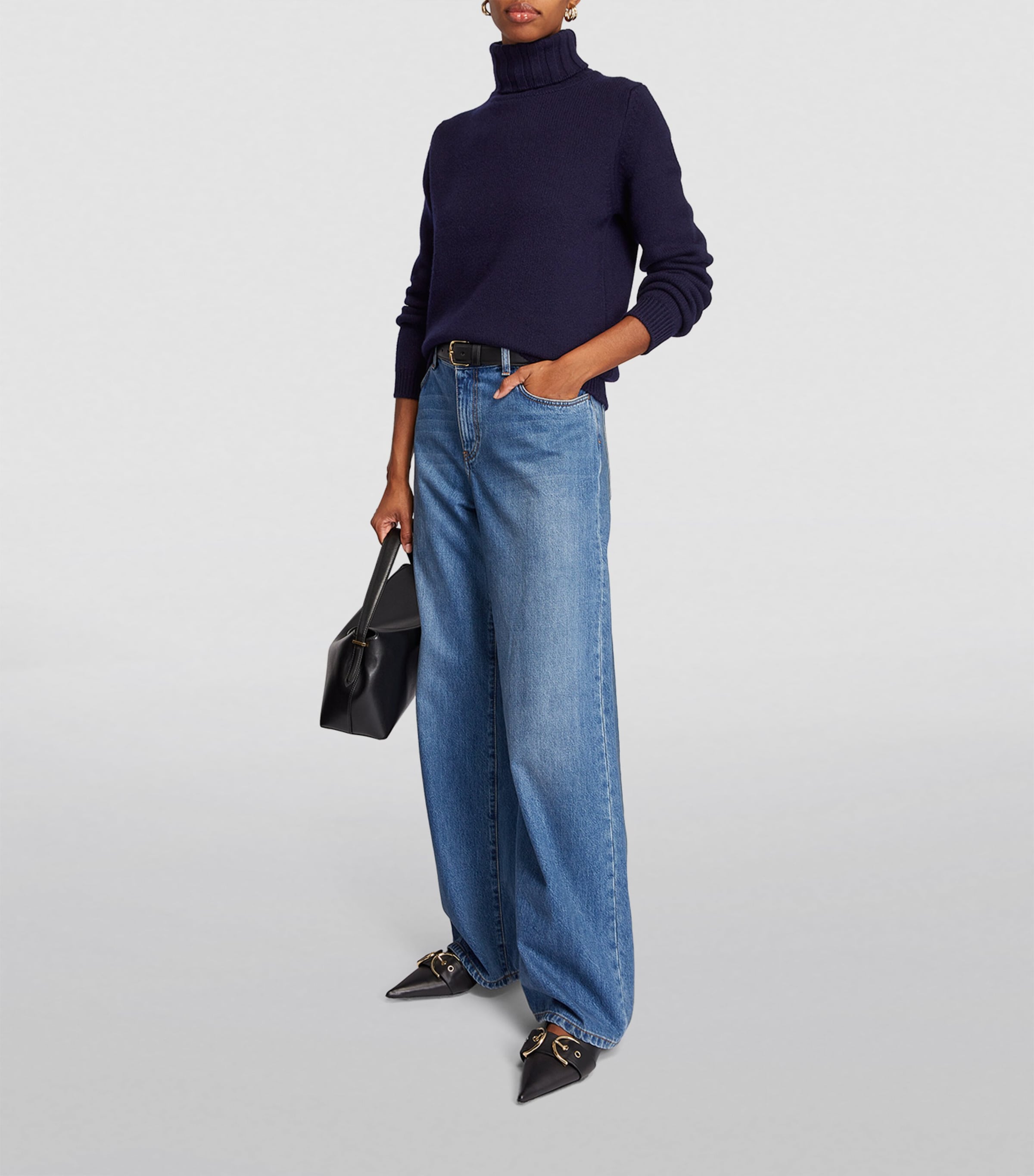 Cashmere Rollneck Sweater NAVY Image 2