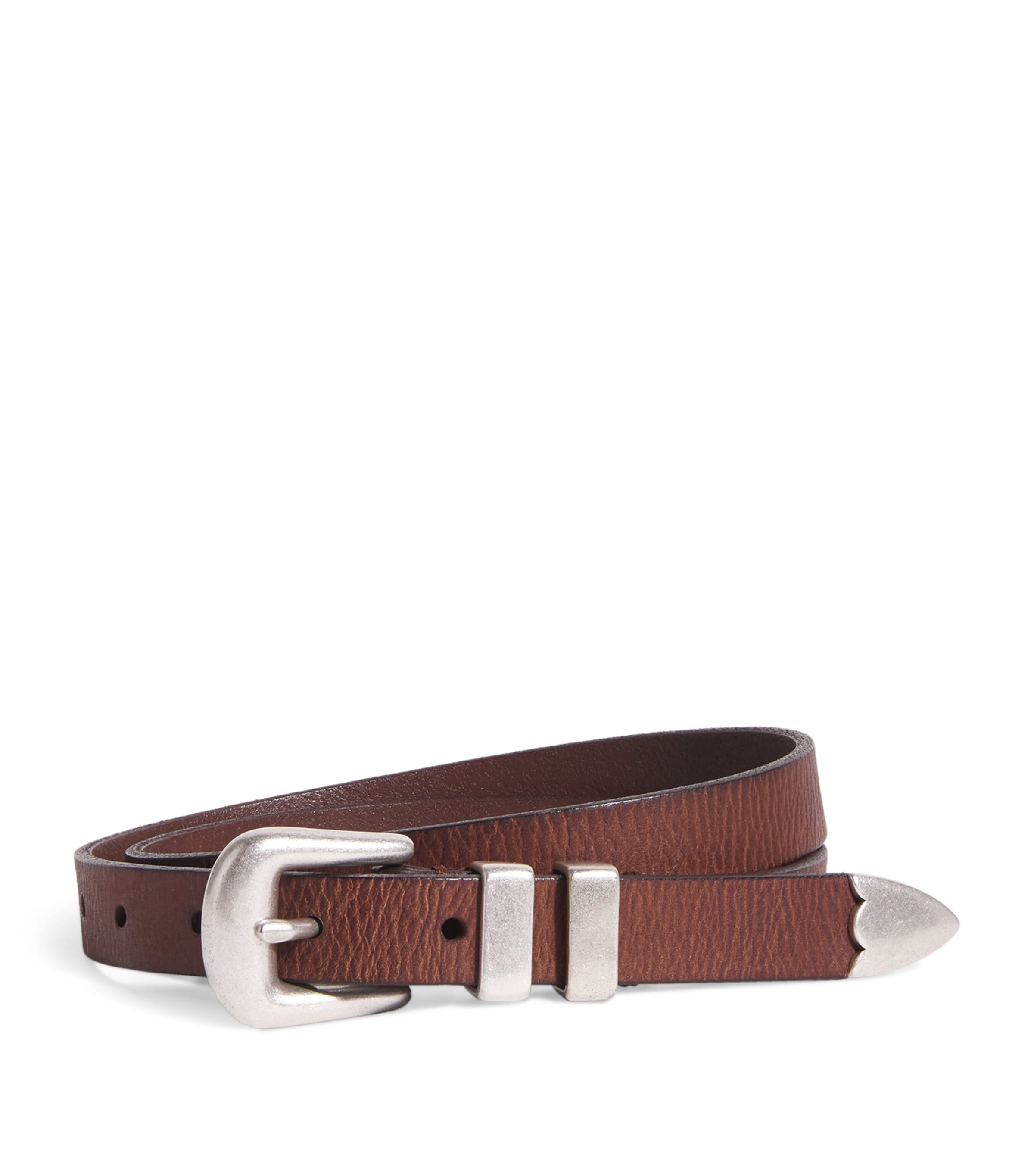 Polo Ralph Lauren Leather Buckle Belt In Brown