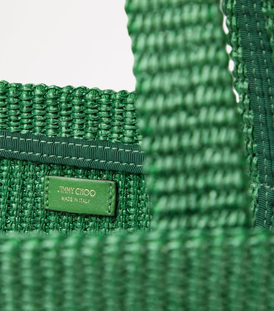 Raffia Beach Tote Bag DARK GREEN/GOLD/LIGH Image 3