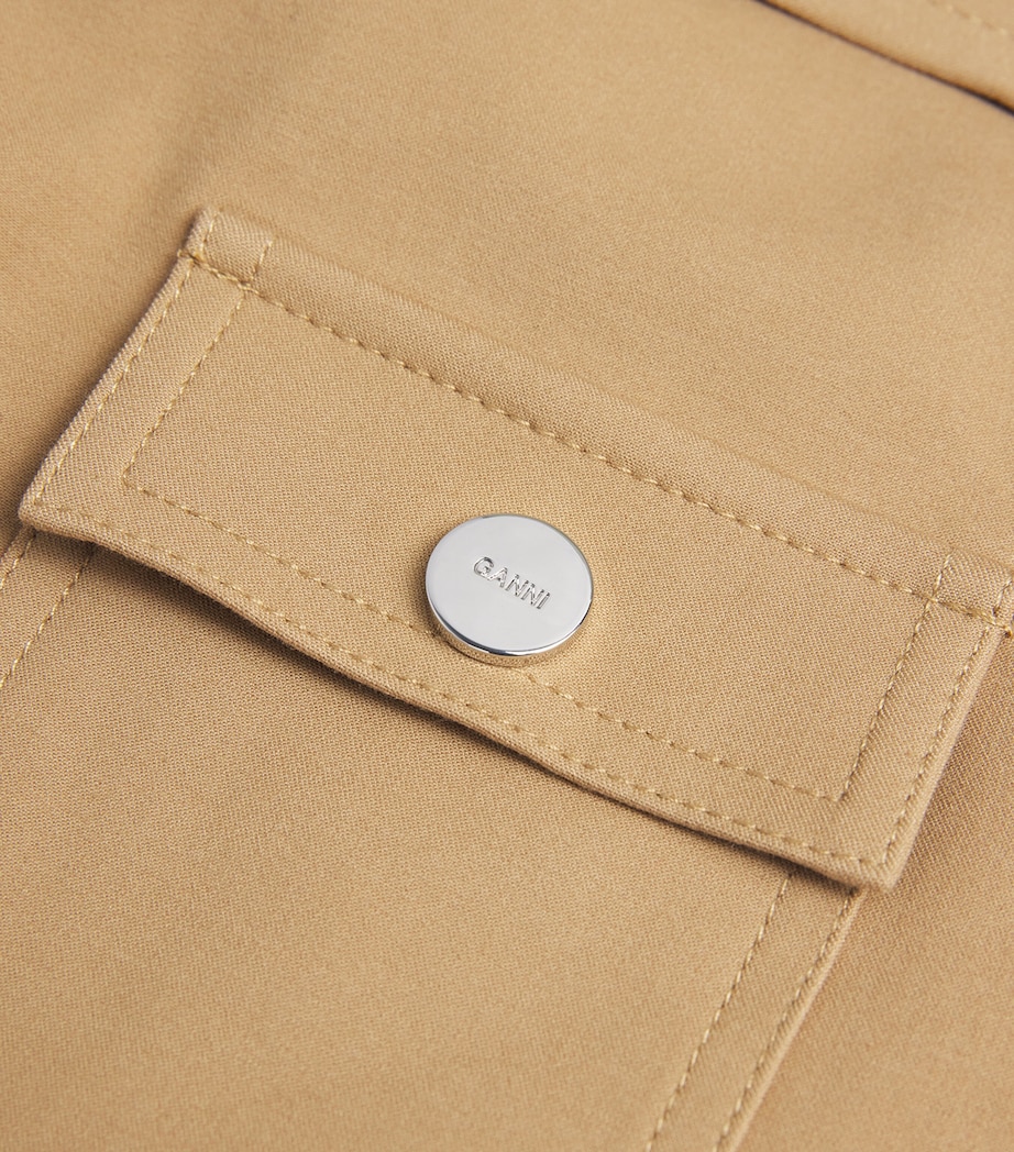 Stretch-Cotton Belt Mini Skirt 177 TIGER'S EYE Image 5