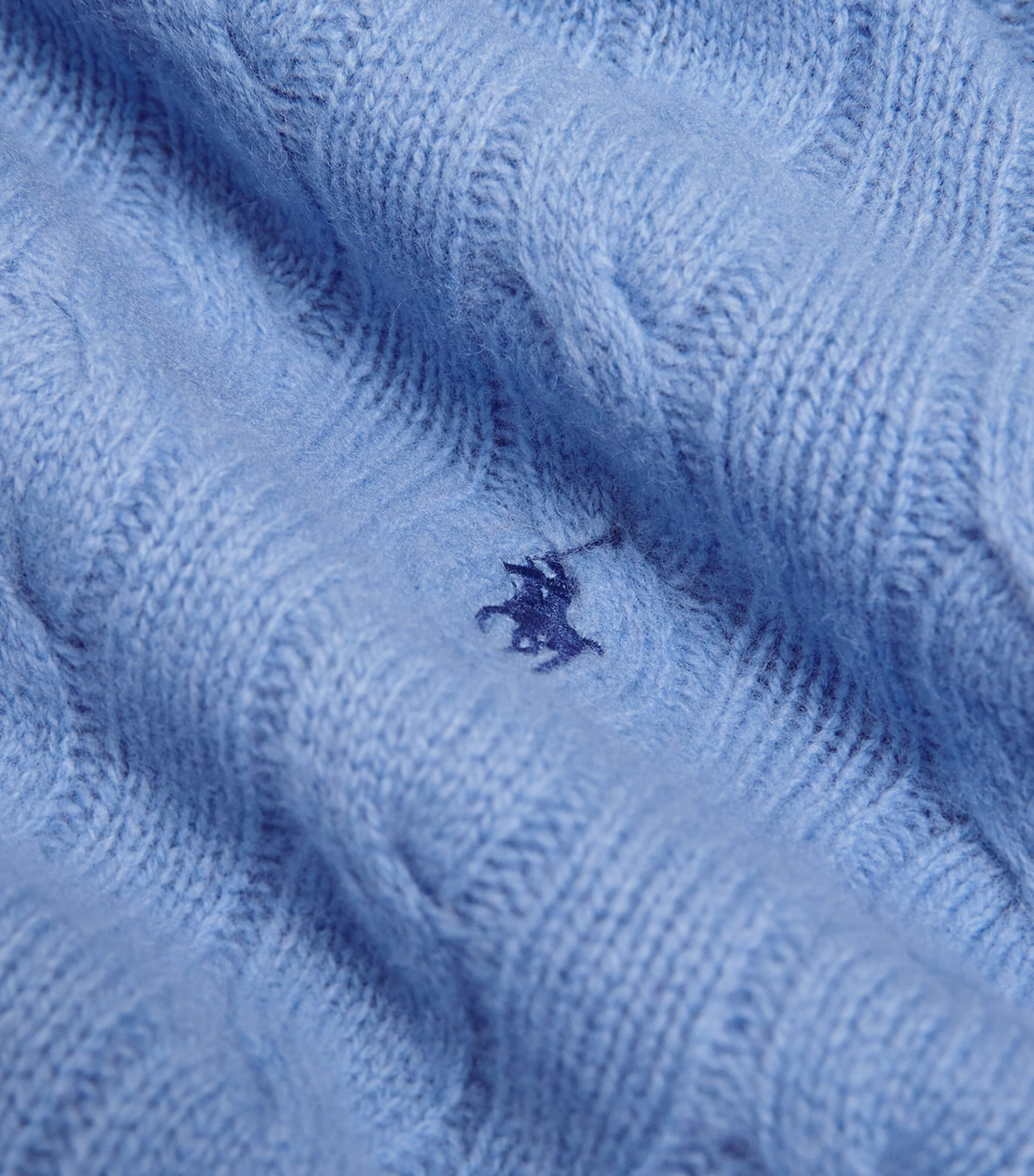 Wool-Cashmere Cable-Knit Sweater BLUE Image 5