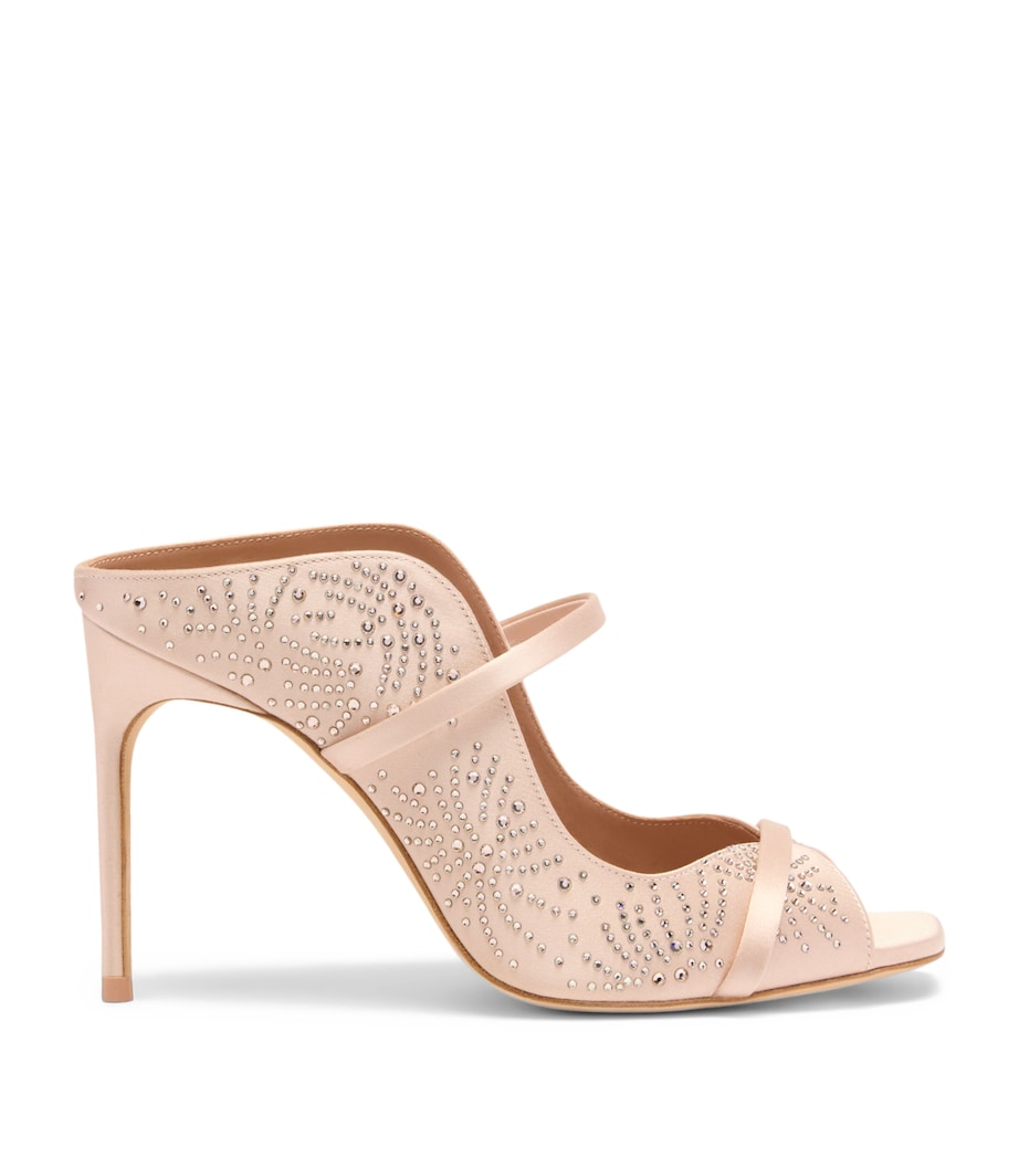 Malone Souliers Satin Crystal-Embellished Noah Heeled Sandals 90 Champagne Image 1