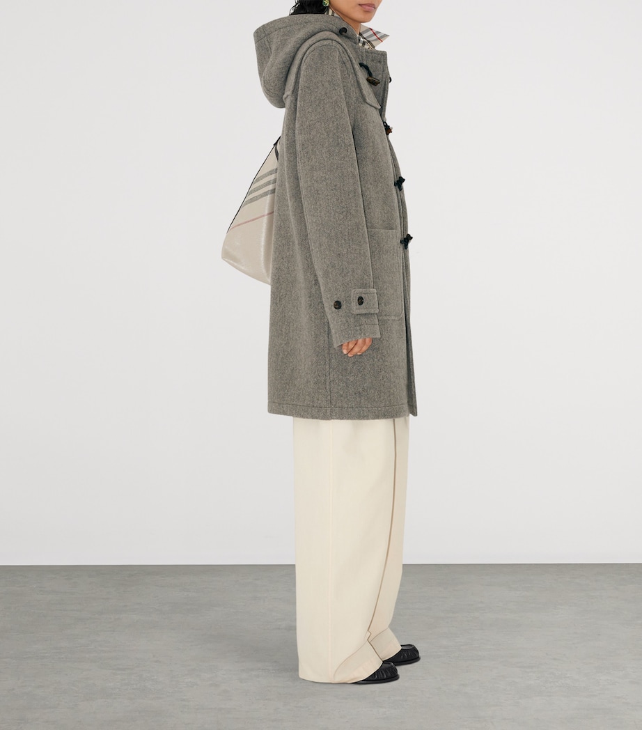 Wool Hooded Duffle Coat LIMESTONE IP CHECK Image 4
