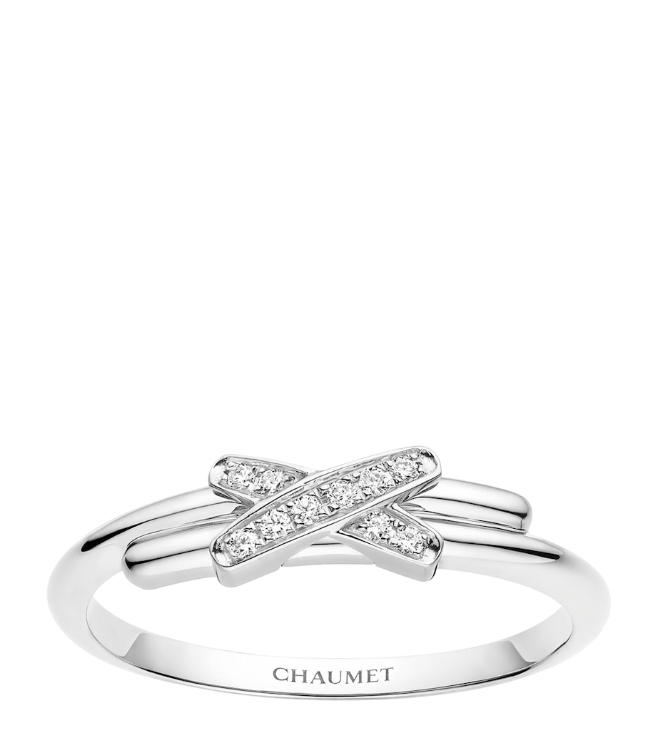 White Gold and Diamond Jeux de Liens Ring WHITE GOLD Image 1