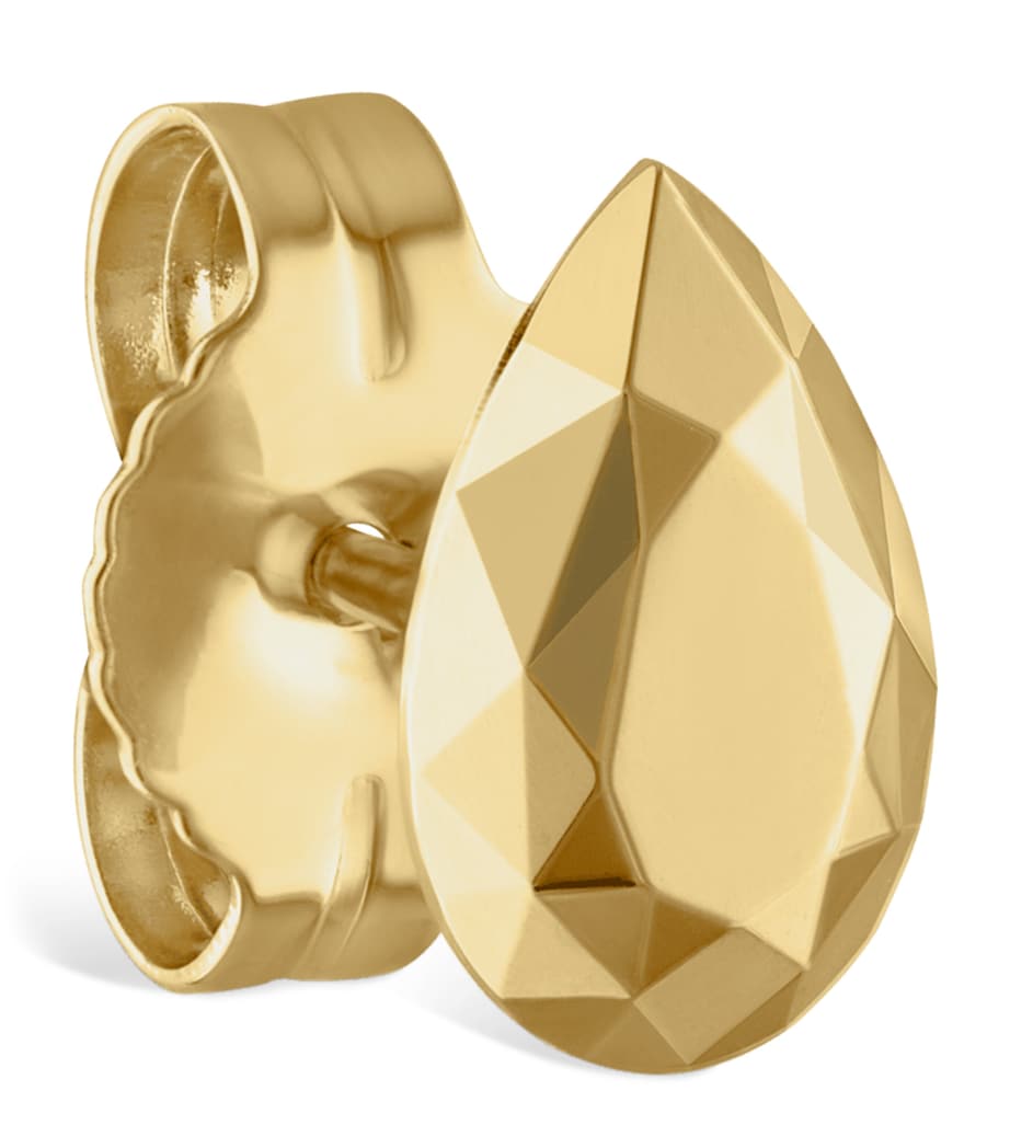 Faceted Pear Single Stud Earring (9mm) YELLOW GOLD Image 1