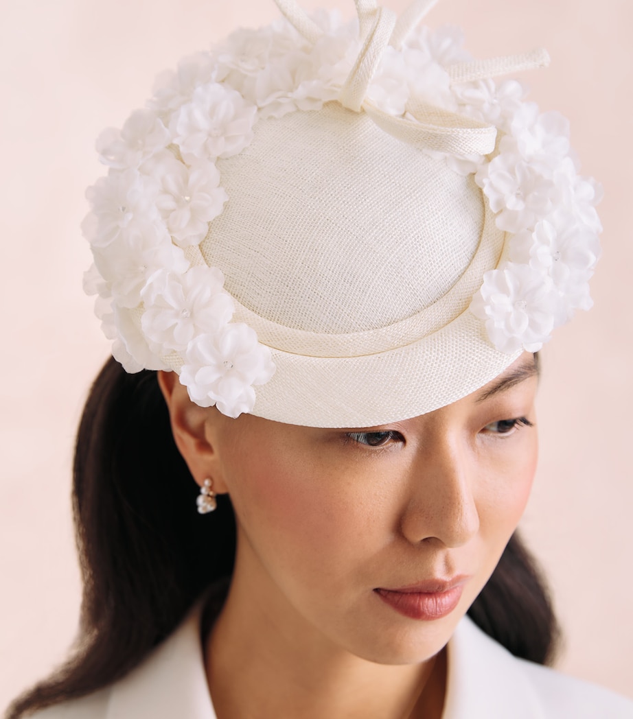 Rachel Trevor-Morgan Flower-Detail Hat Fascinator White Image 3
