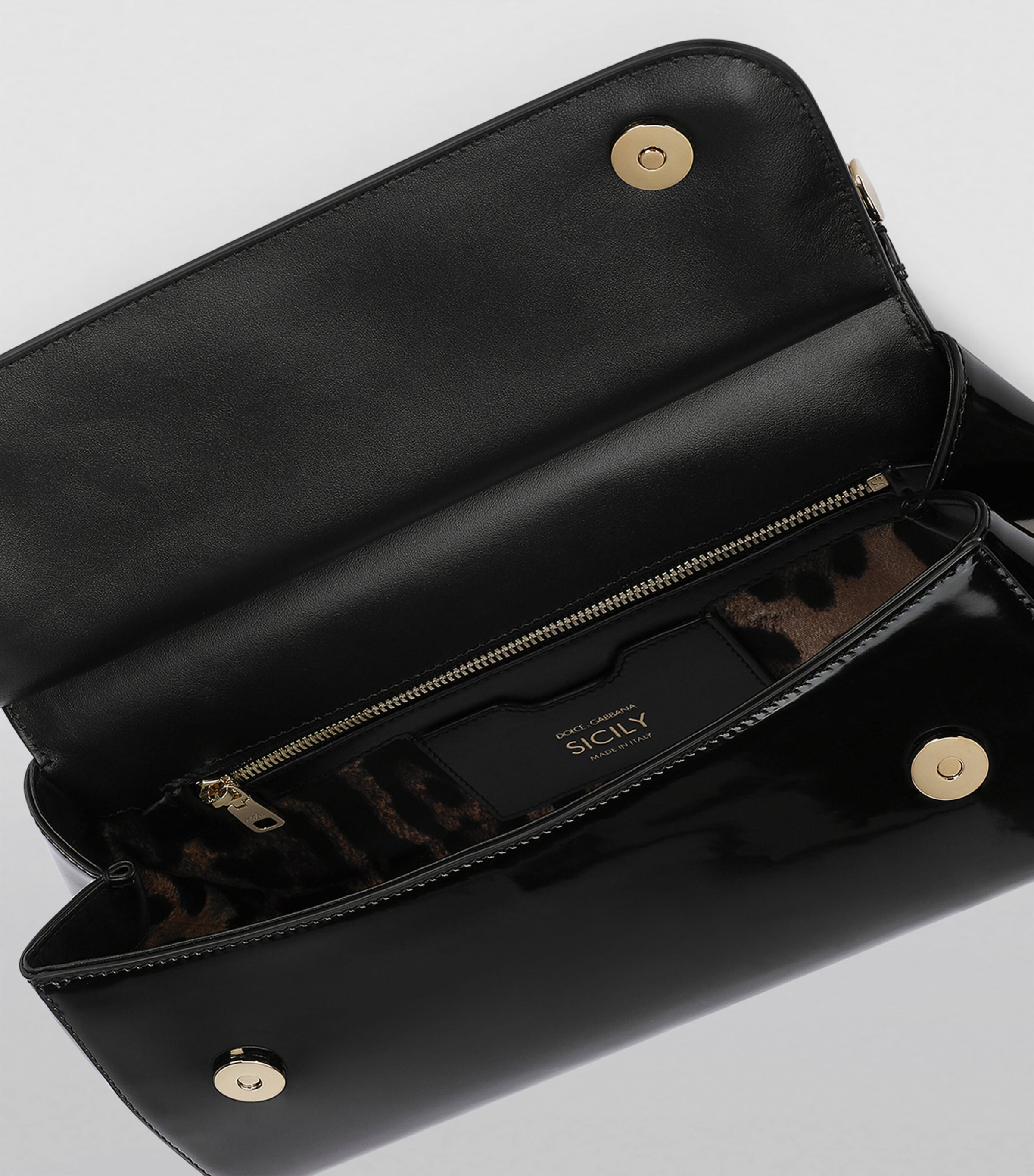 Dolce & Gabbana Medium Patent Sicily Top-Handle Bag | Harrods US