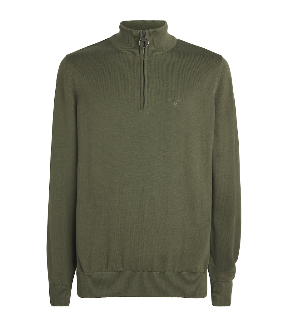 Cotton Half-Zip Sweater OL95 WINTER MOSS Image 1