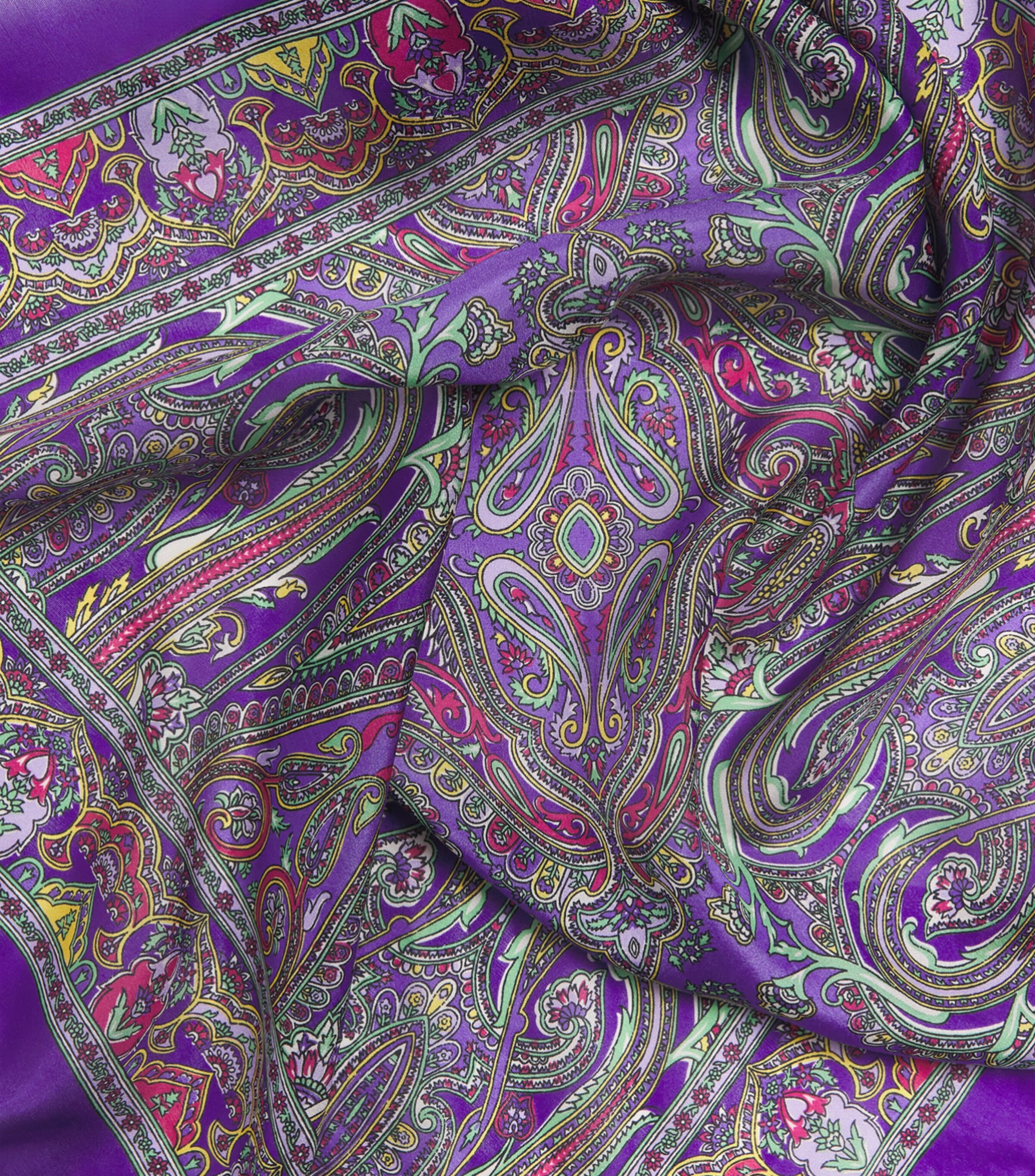 Polo Ralph Lauren Silk Paisley Square Scarf Purple Image 4