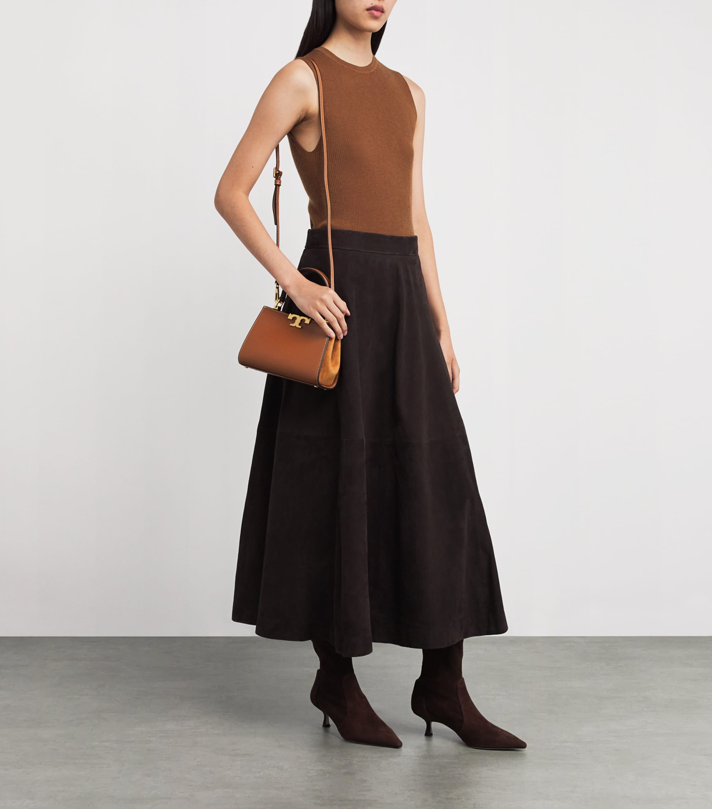 Superfine Cashmere Tank Top SB7300 DARK CAMEL Image 2