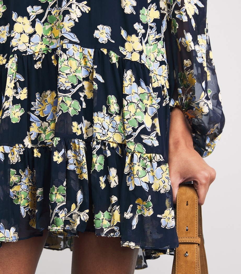 Anaya Mini Dress BOUQUET DEVORE NAVY Image 6