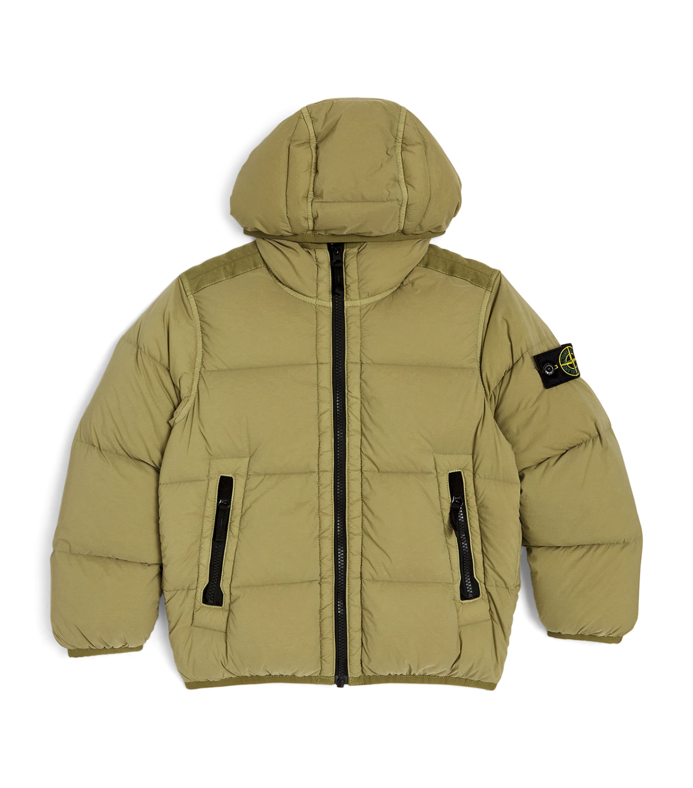 Stone Island Junior Kids' Down Puffer Jacket In Green