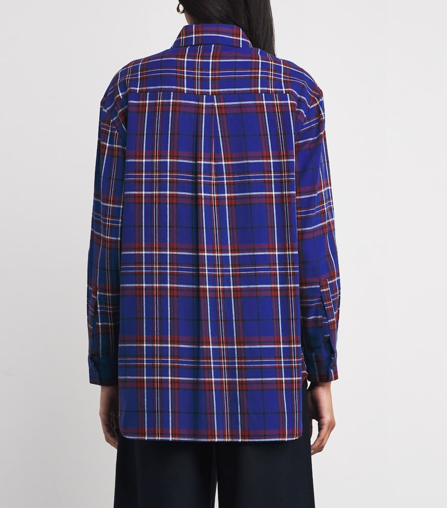 Cotton Embellished Check Shirt NAVY Image 4