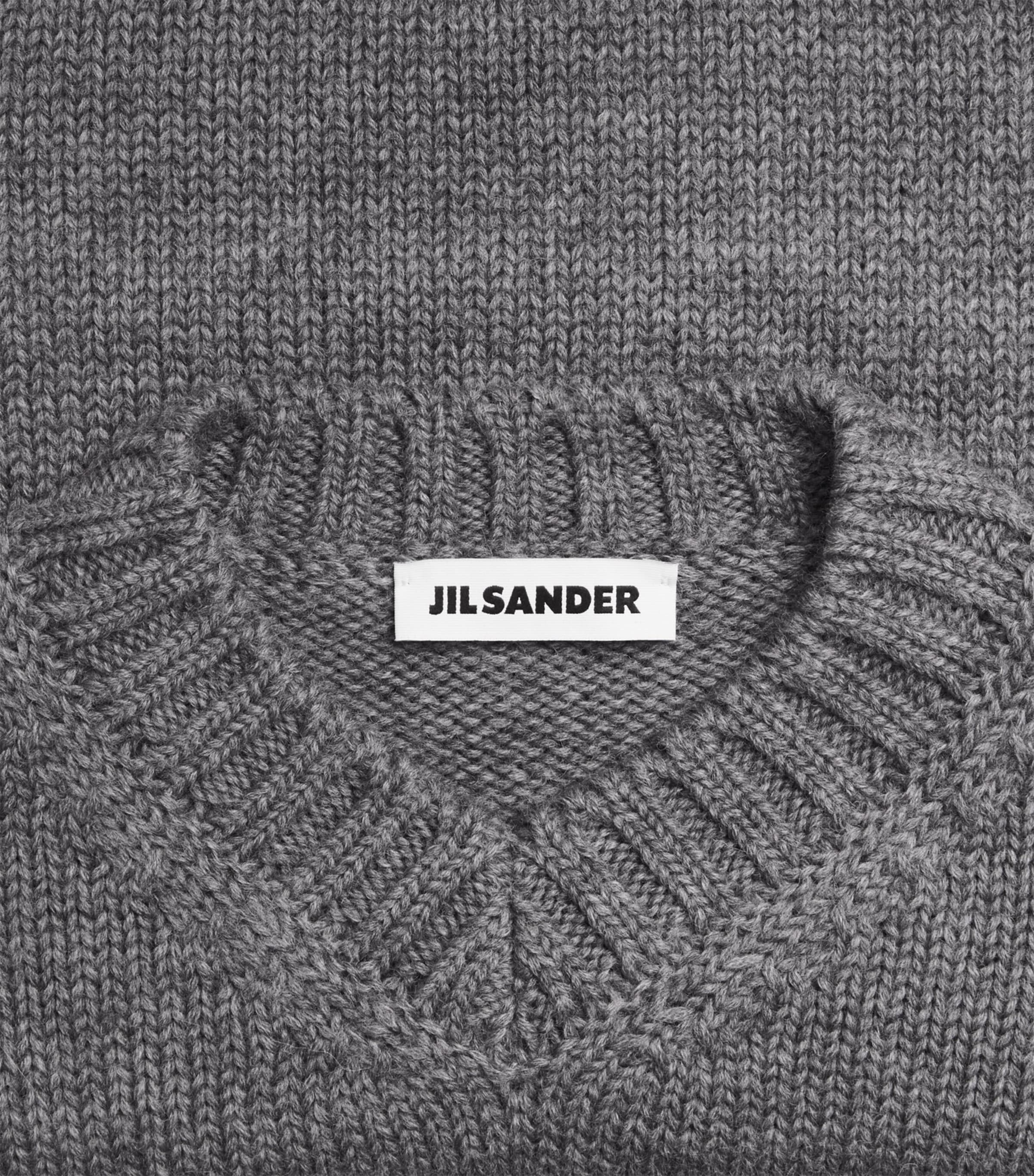 Jil Sander Womens Wool V-Neck Sweater Pebble Image 6