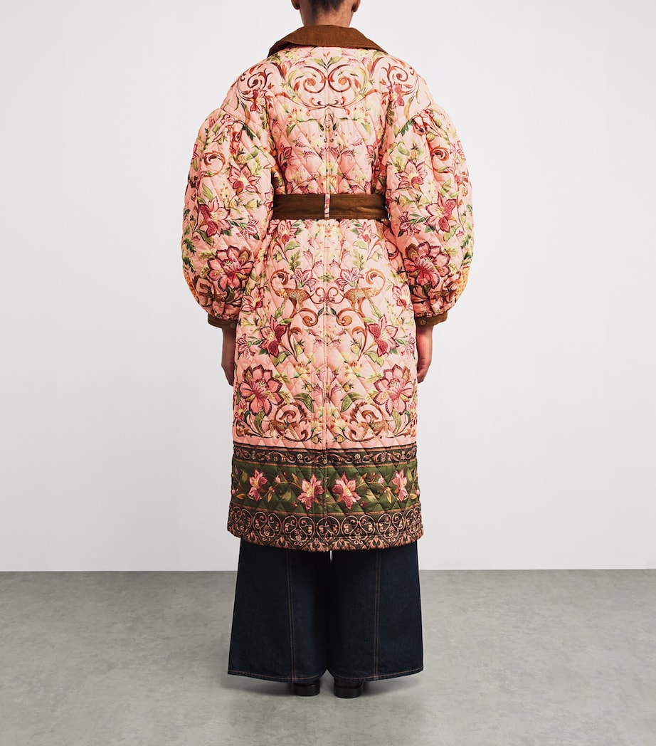 x FARM Rio Quilted Cami Coat TROPICL/BGE HRT PRNT Image 4