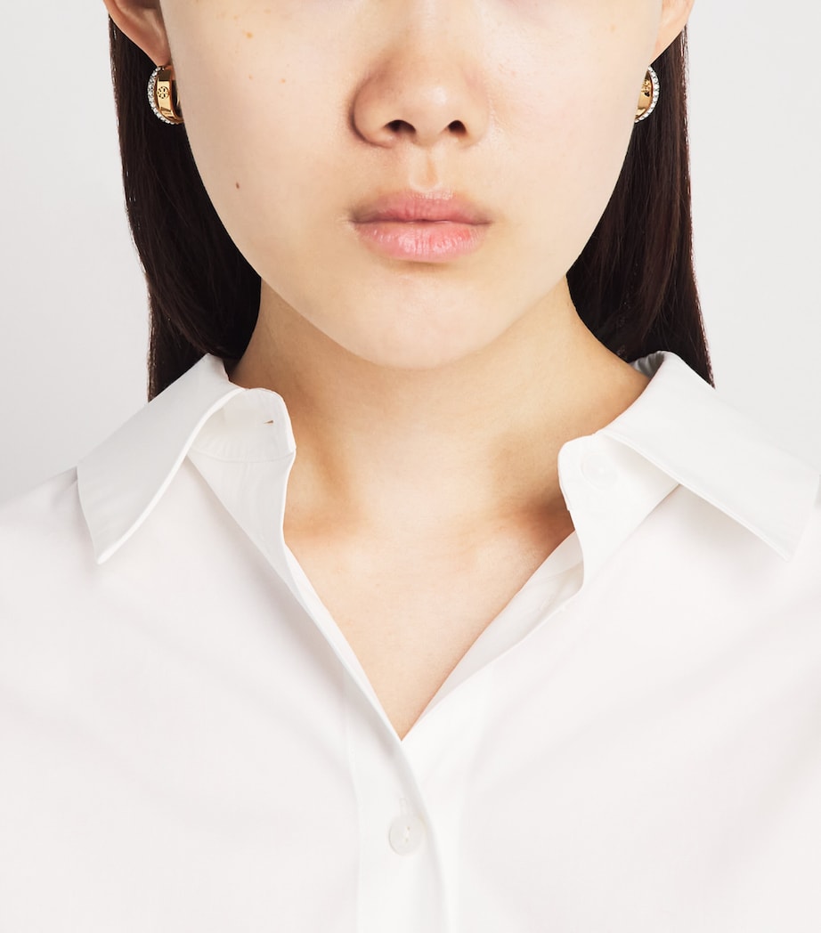 Tory Burch Icon Double Hoop Earrings Tory Gold / Crystal Image 4