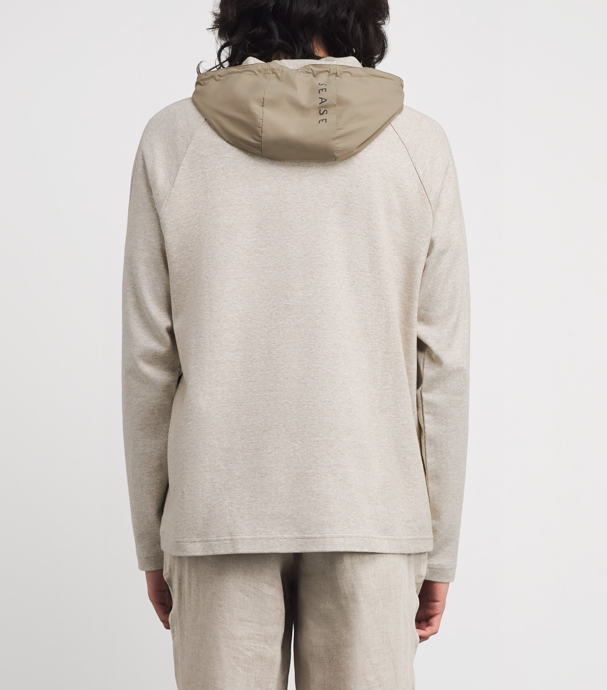 Wool-Cotton Raglan Hoodie X34 DRIFTWOOD Image 4
