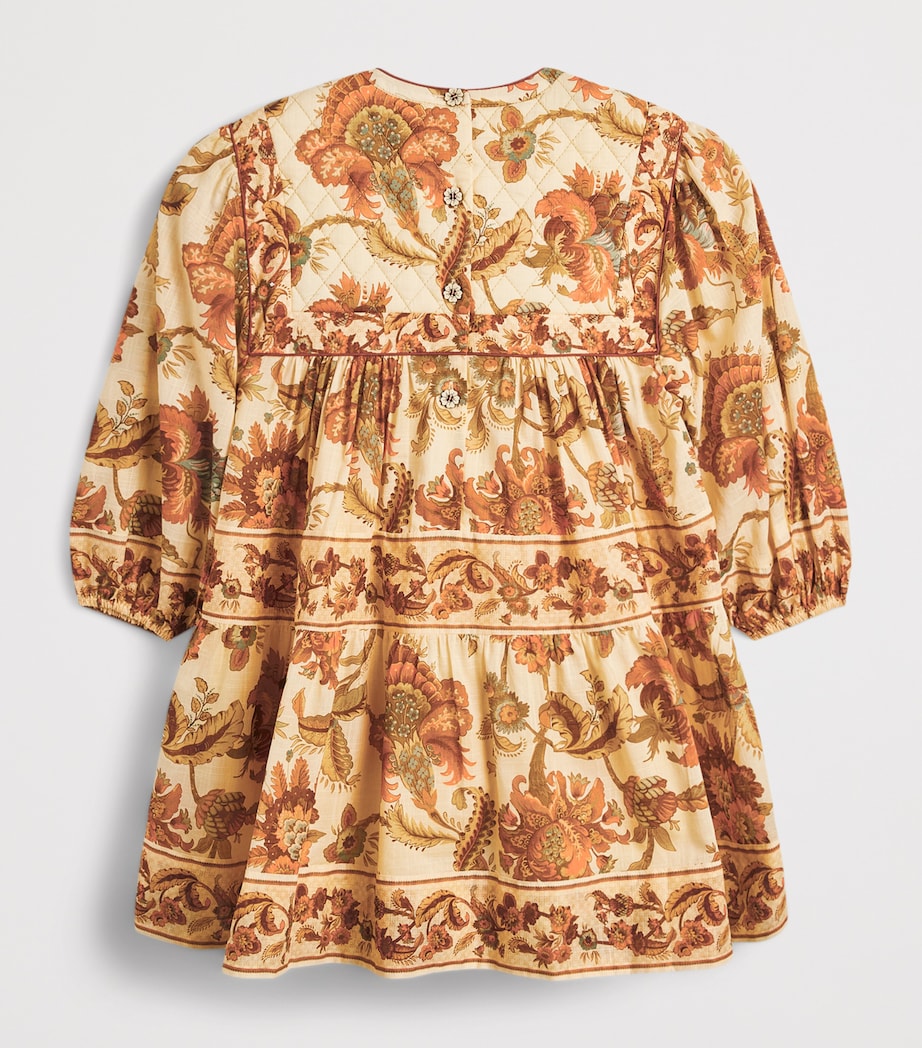 Zimmermann Kids Cotton Aster Quilted Dress (2-12 Years) Cream Jacobean Image 2