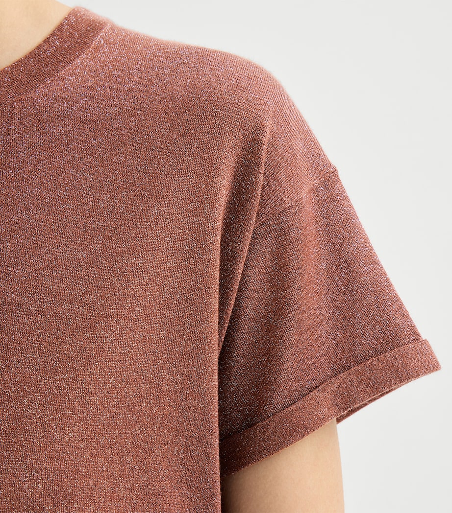 Brunello Cucinelli Womens Cashmere-Blend Sparkling T-Shirt Image 6