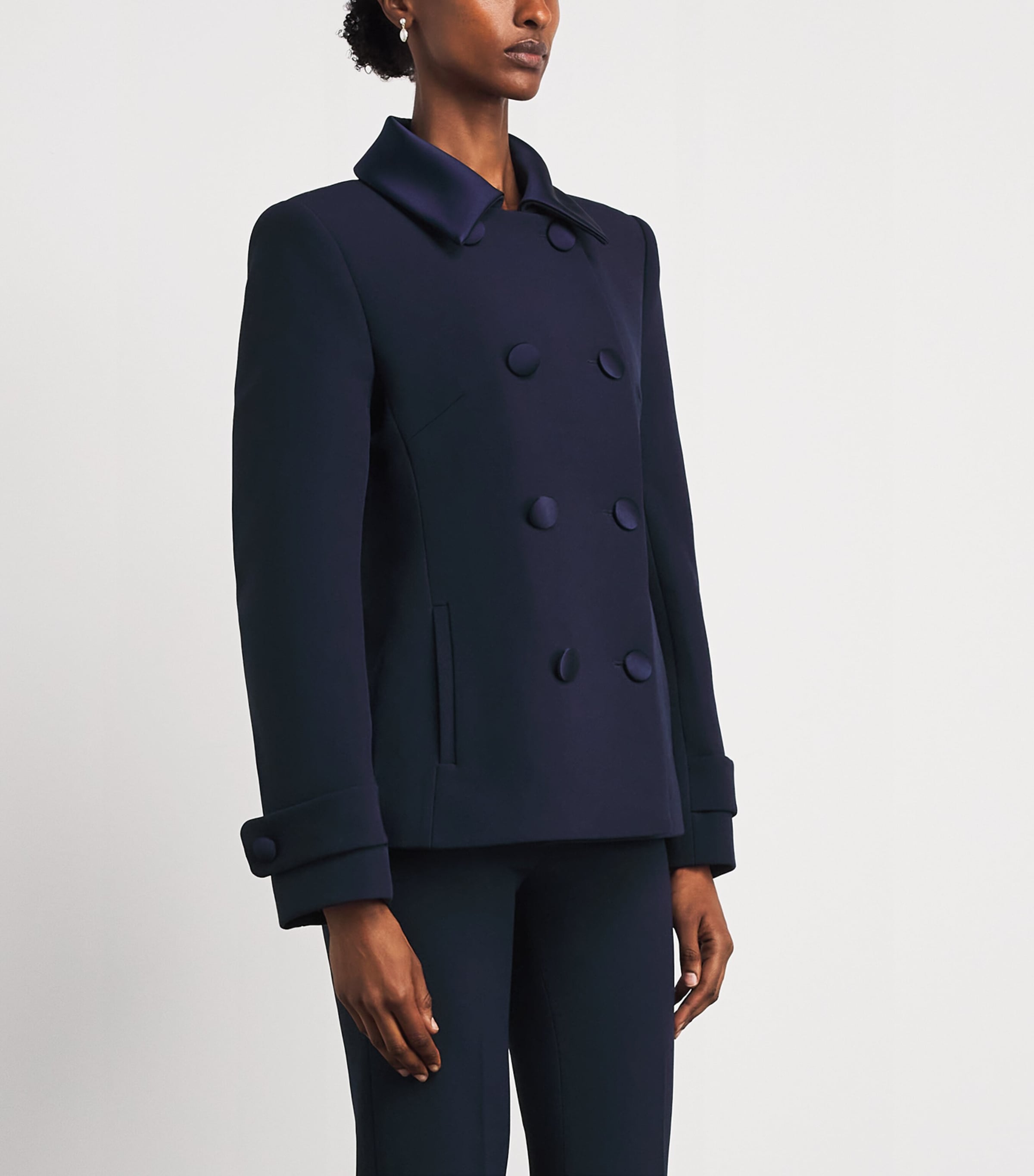 Safiyaa Womens Double-Breasted Blazer Maritime Blue Image 4