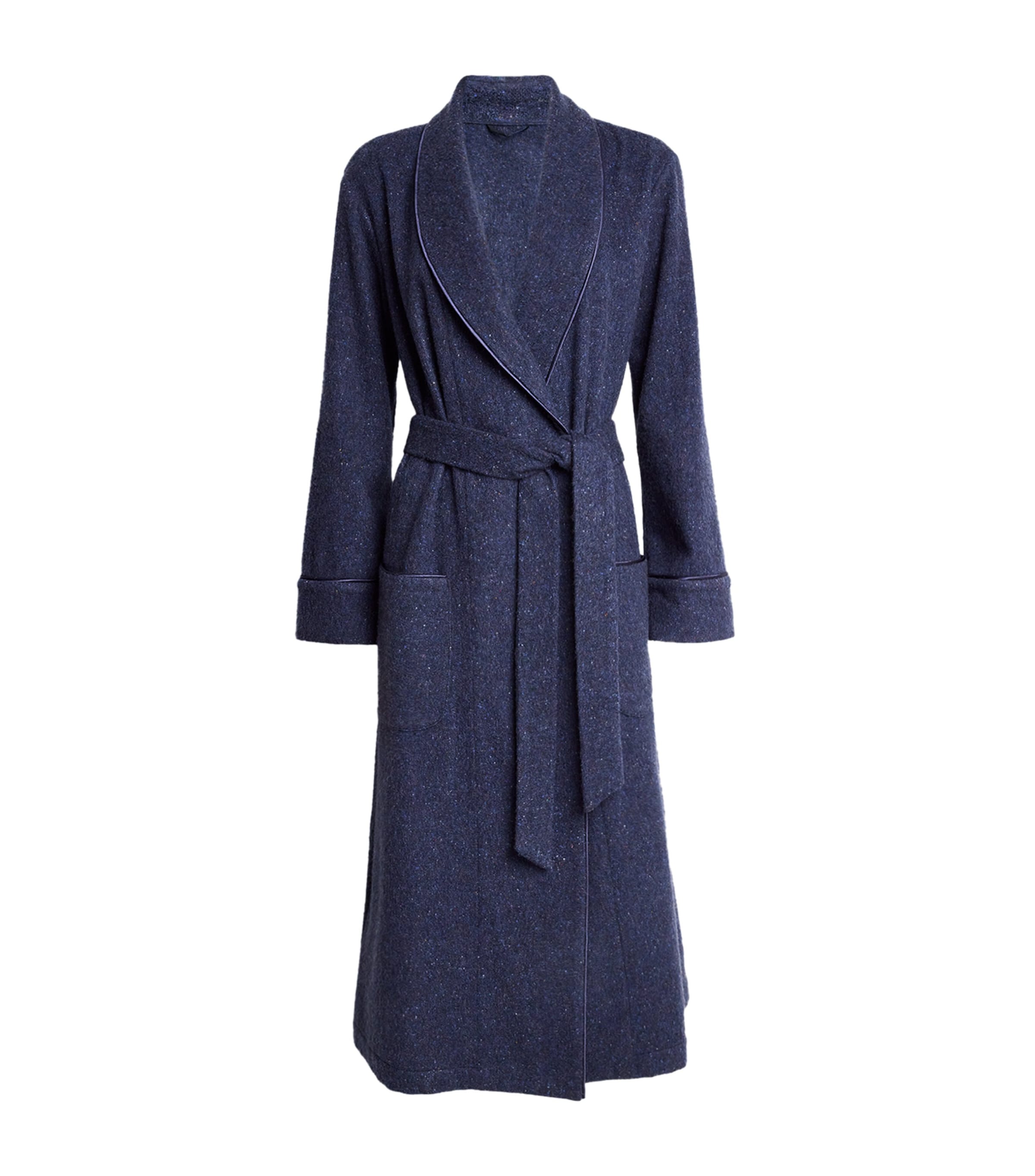 Johnstons Of Elgin Cashmere Donegal Robe In Navy