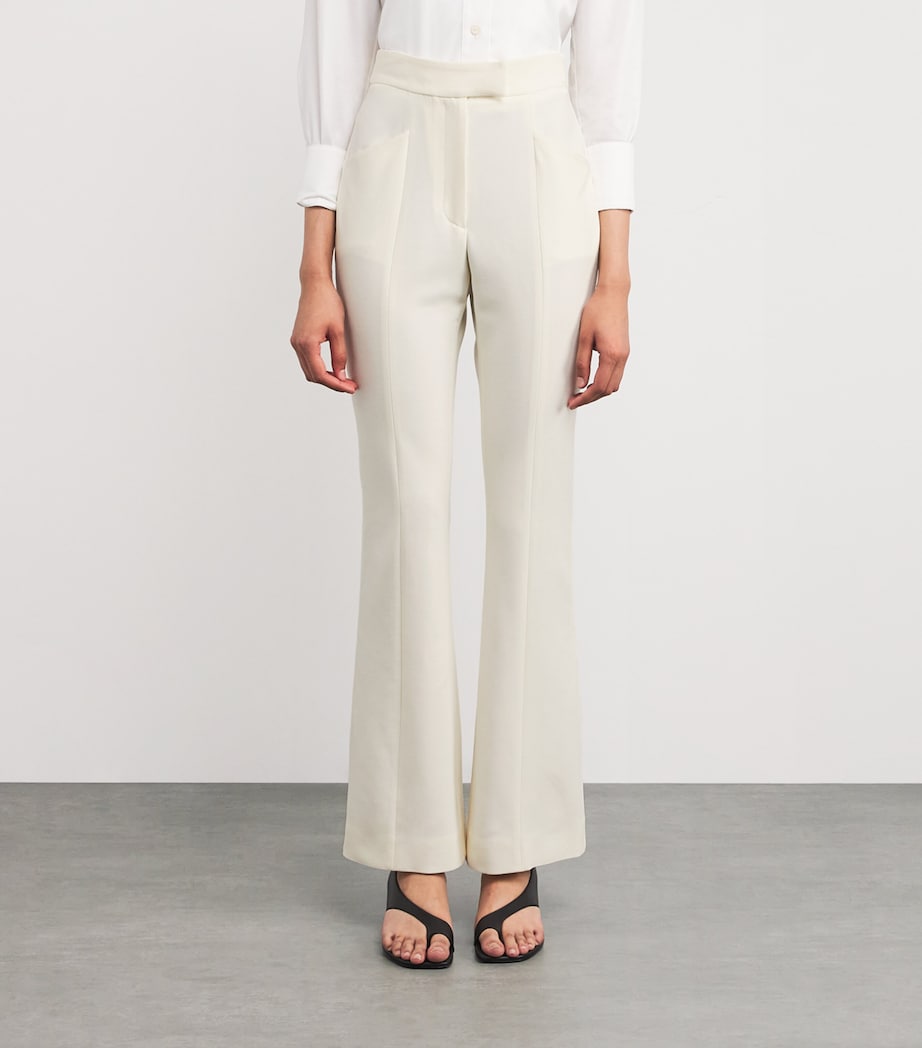 Wool-Blend Flared Trousers OFF-WHITE Image 3