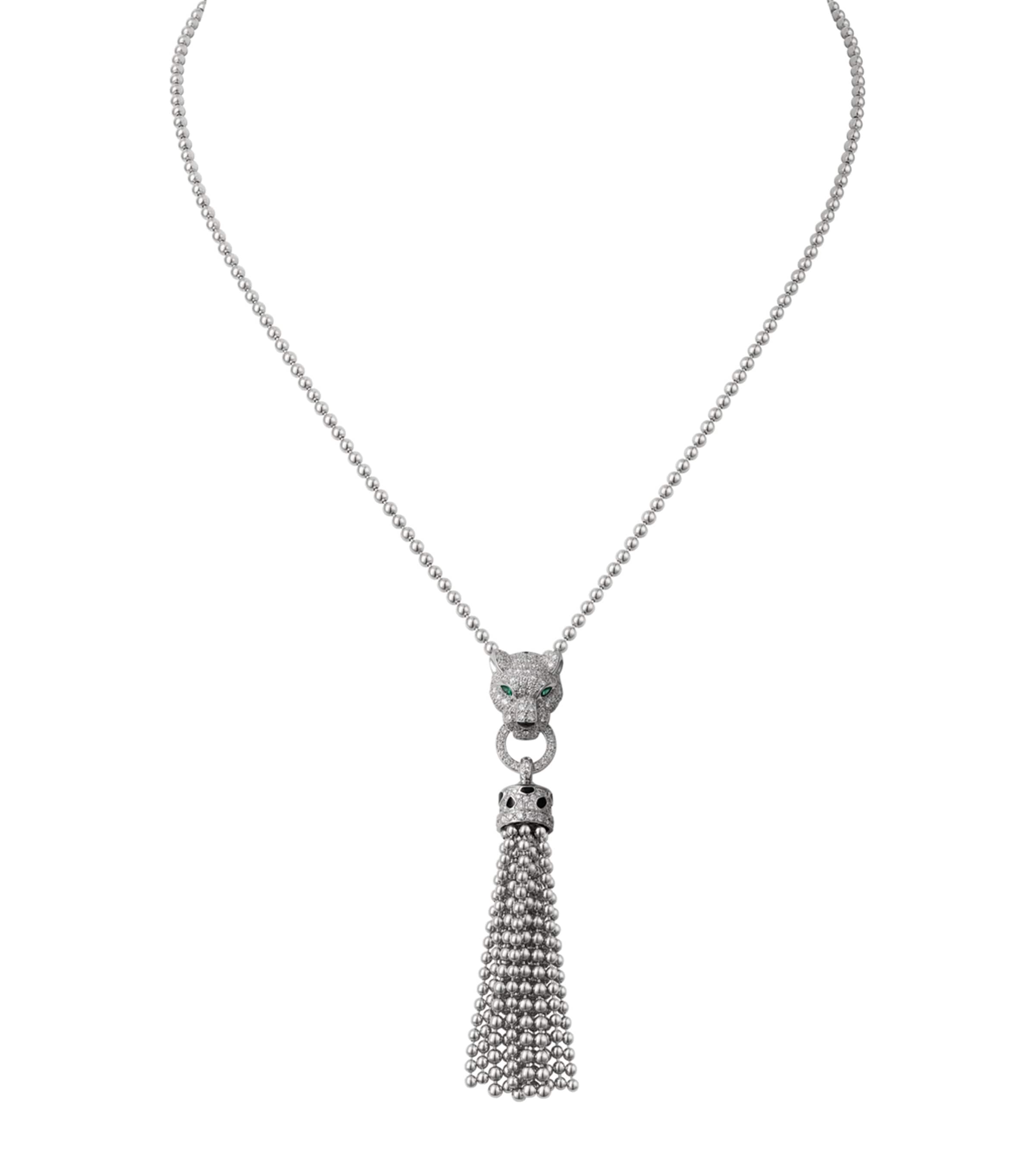 White Gold, Diamond, Tsavorite and Onyx Panthère de Cartier Necklace WHITE GOLD Image 1