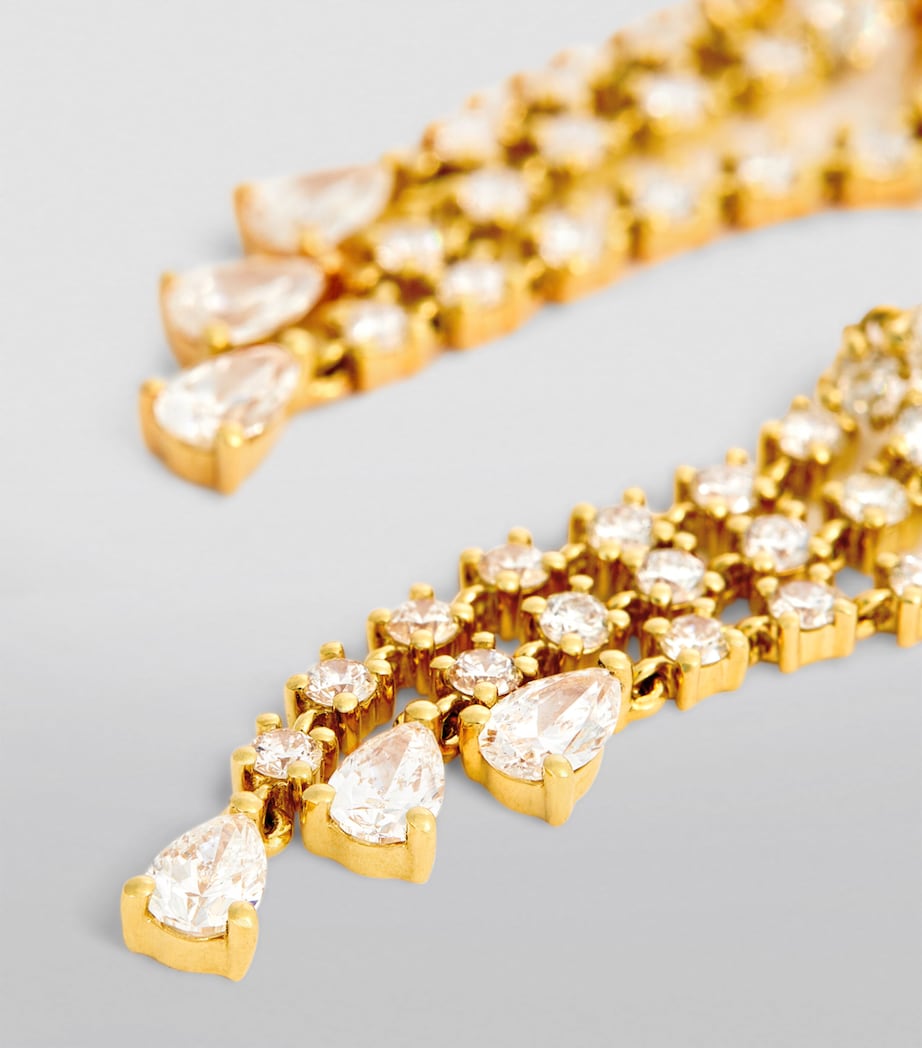 Yellow Gold and Diamond Pear Fringe Drop Earrings YELLOW GOLD Image 5