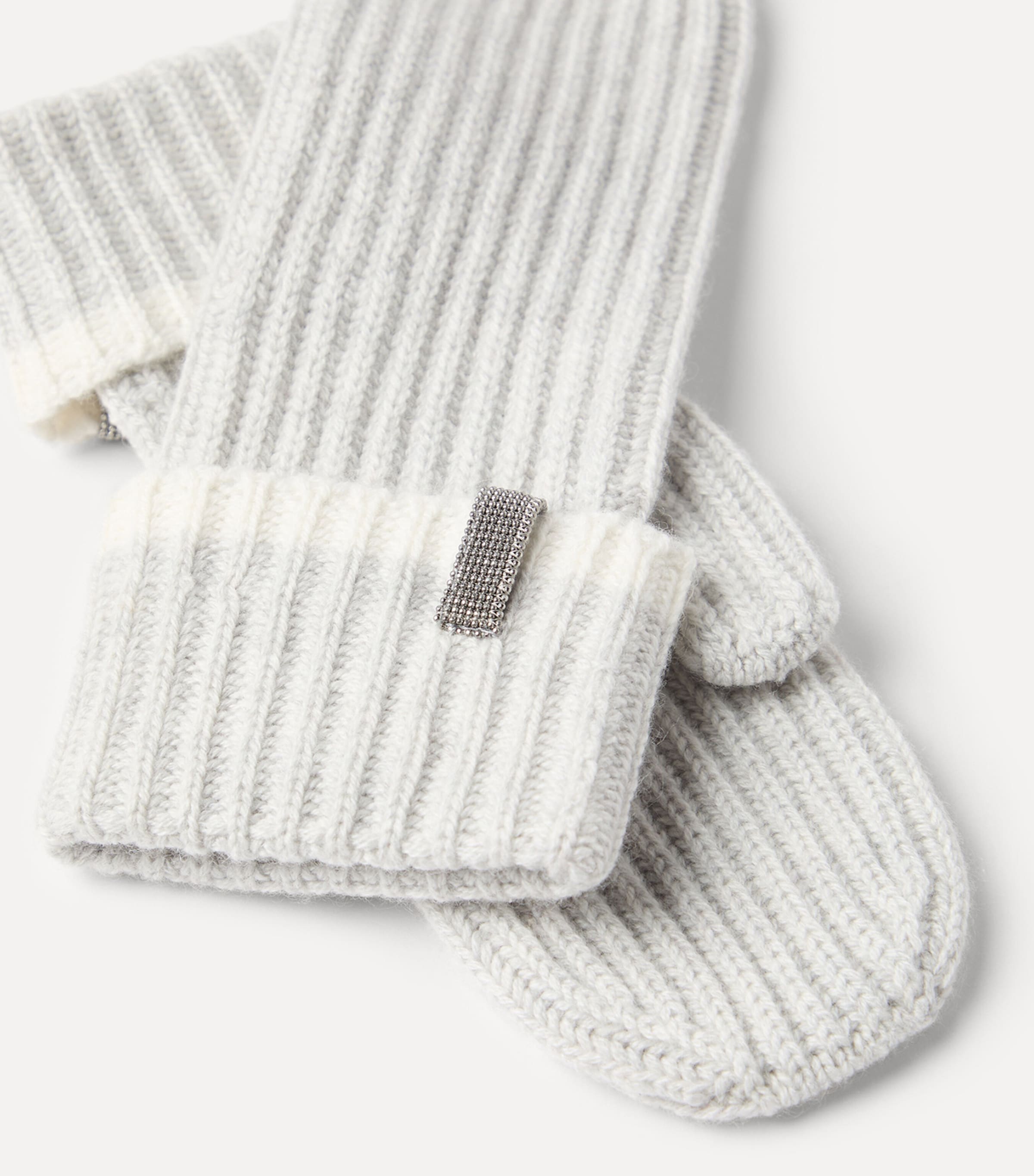 Brunello Cucinelli Cashmere Monili-Trim Mittens Image 3