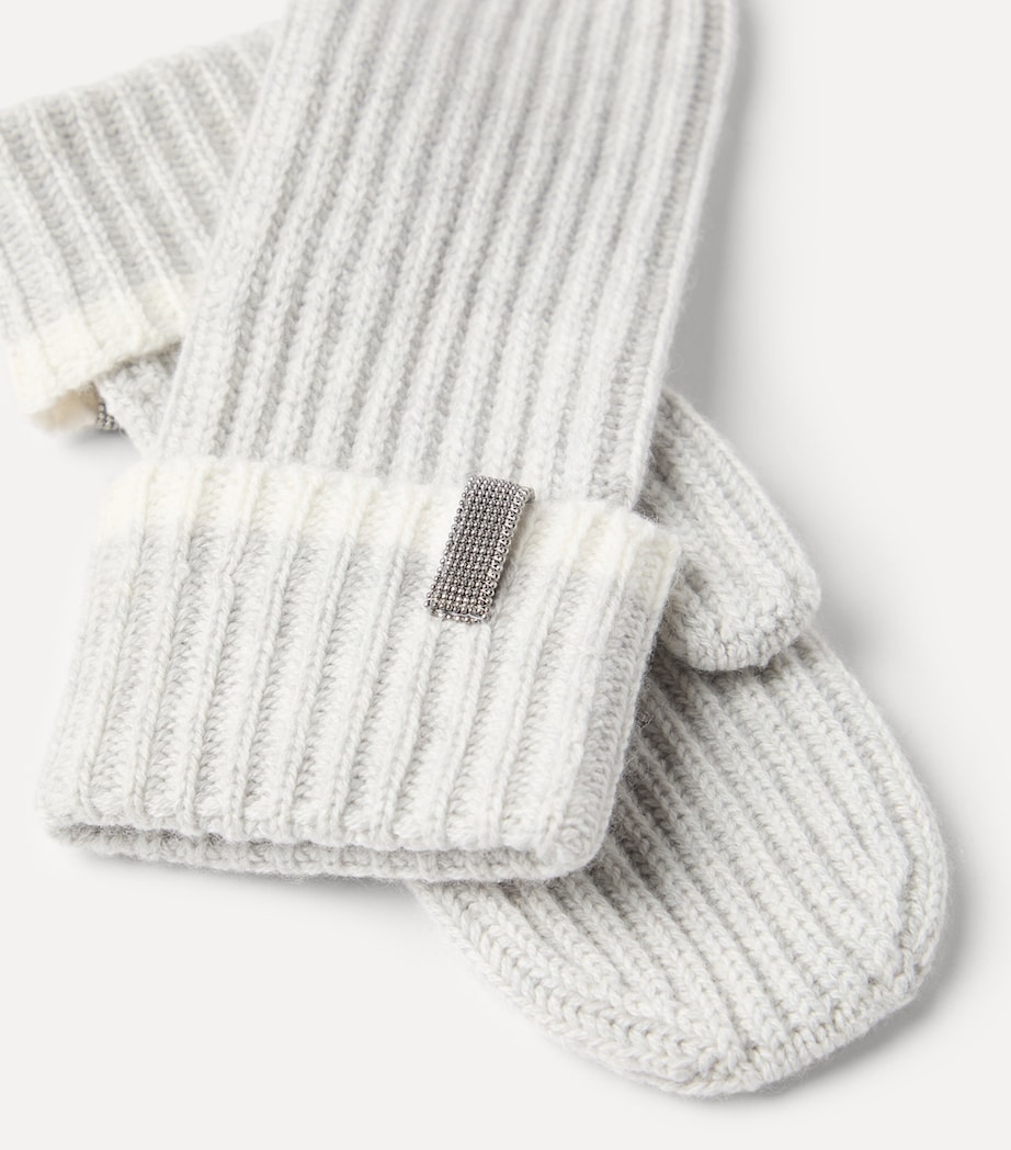Brunello Cucinelli Cashmere Monili-Trim Mittens Image 3