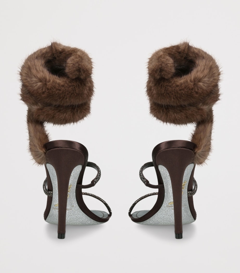 Fur-Trim Cleo Sandals 105 BROWN/OTH Image 2
