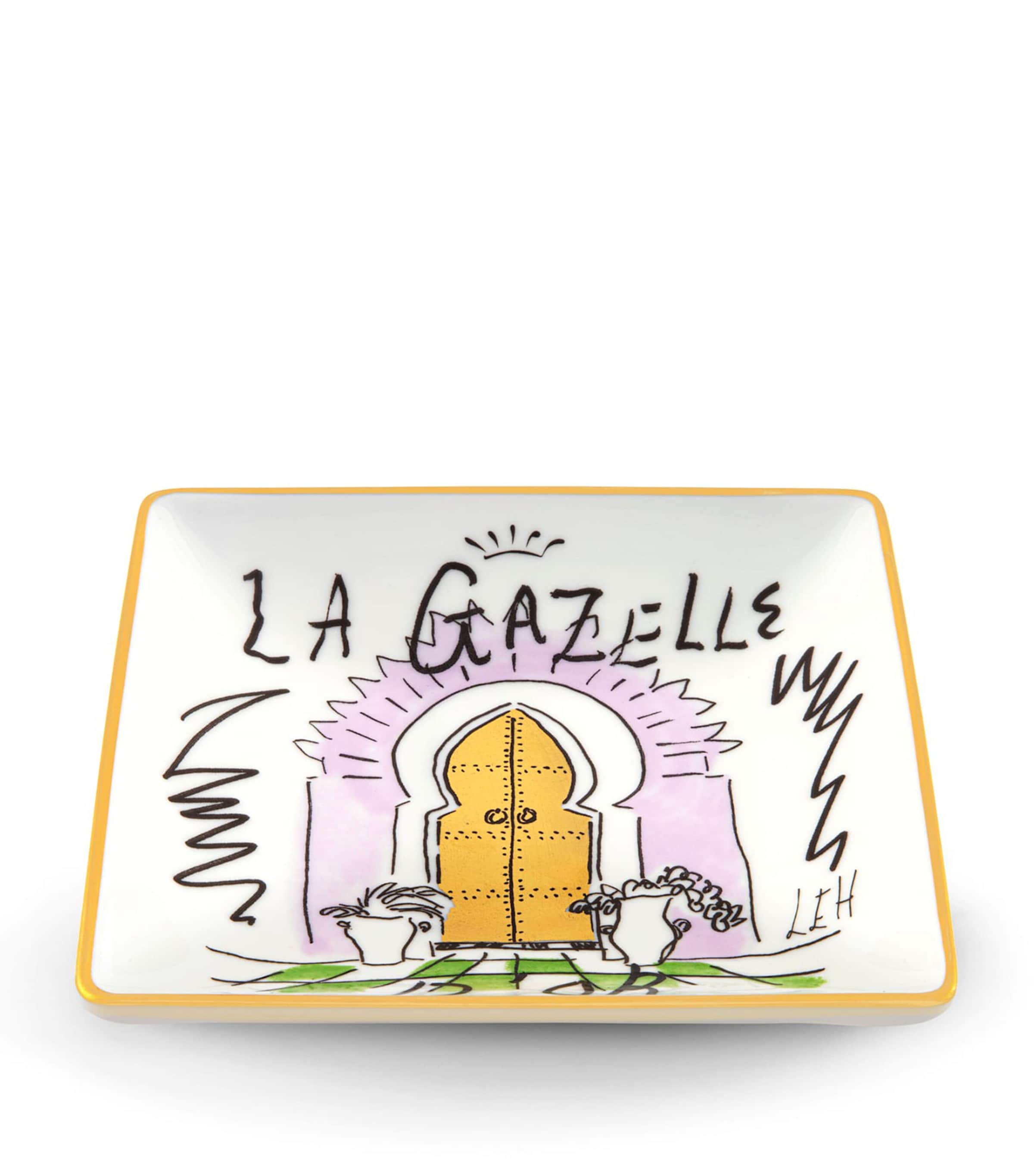 GINORI 1735 x Luke Edward Hall La Gazelle D’Or Decorative Tray (13.5cm) Image 4