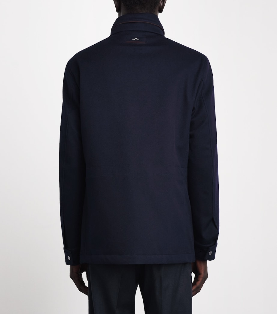 Paul & Shark Mens Cashmere Padded Hybrid Coat Blue Image 5