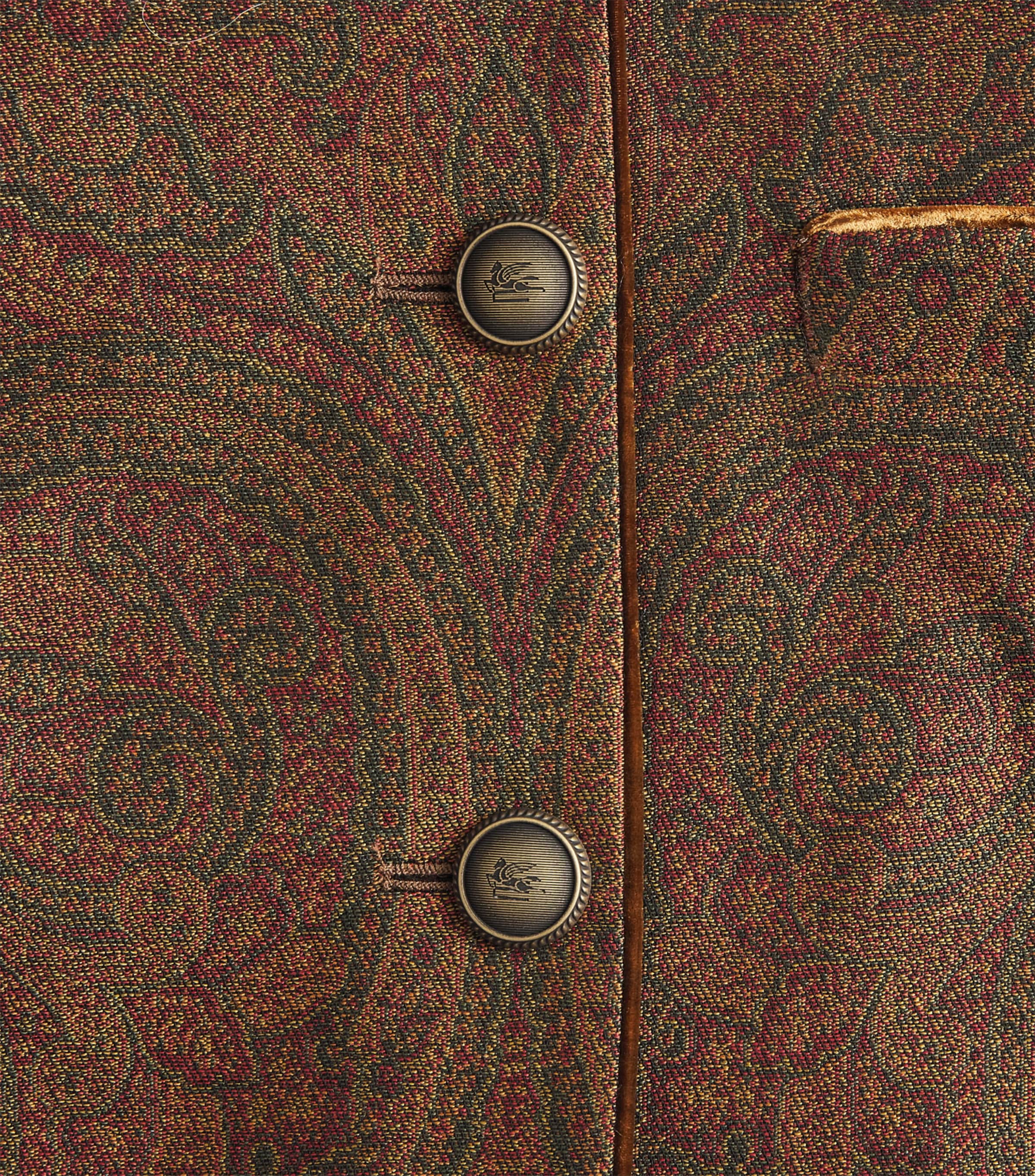 Etro Womens Paisley Cropped Jacket Multi/green Bs Image 6