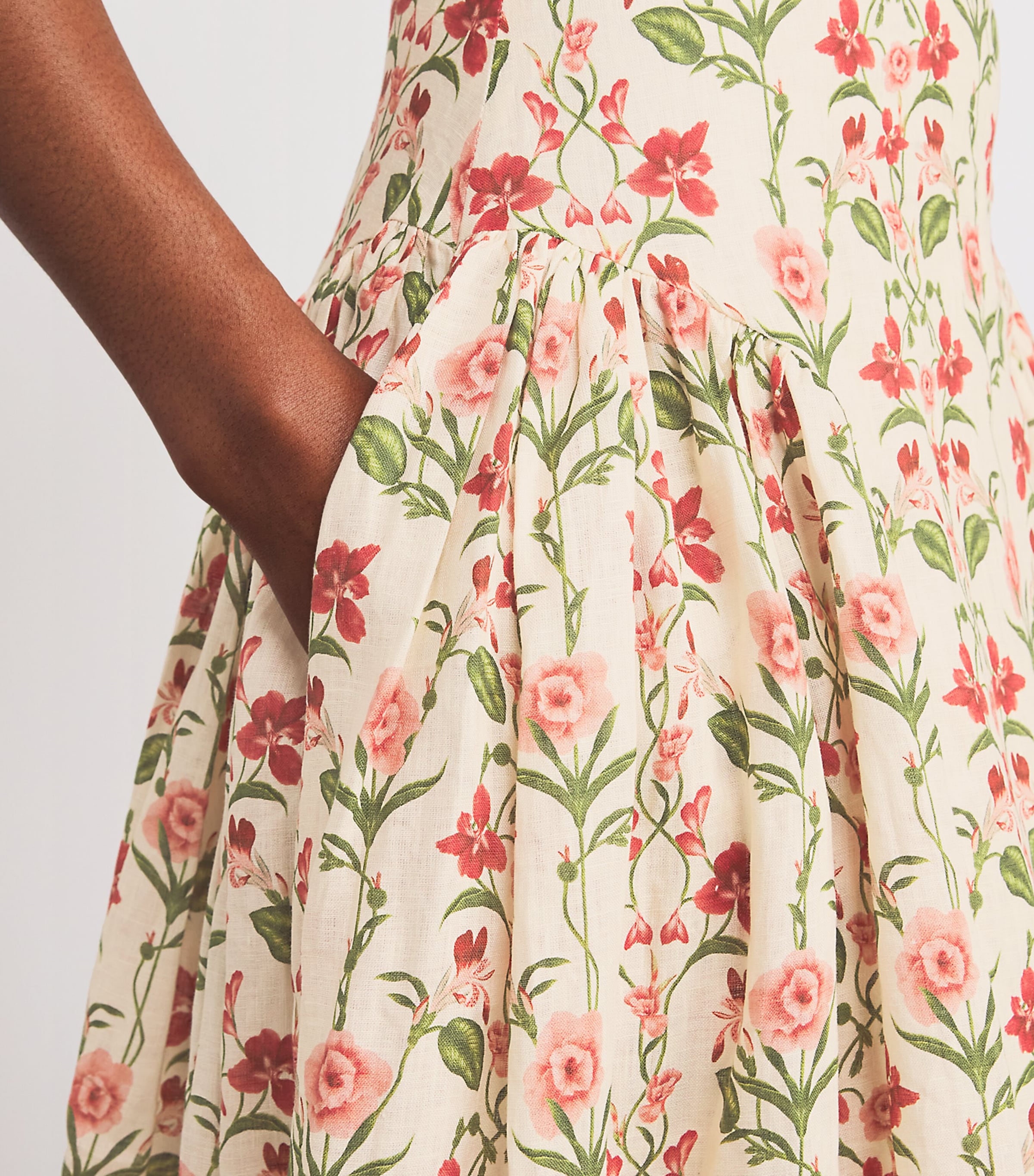 Cotton Floral Halterneck Midi Dress CANNA Image 4