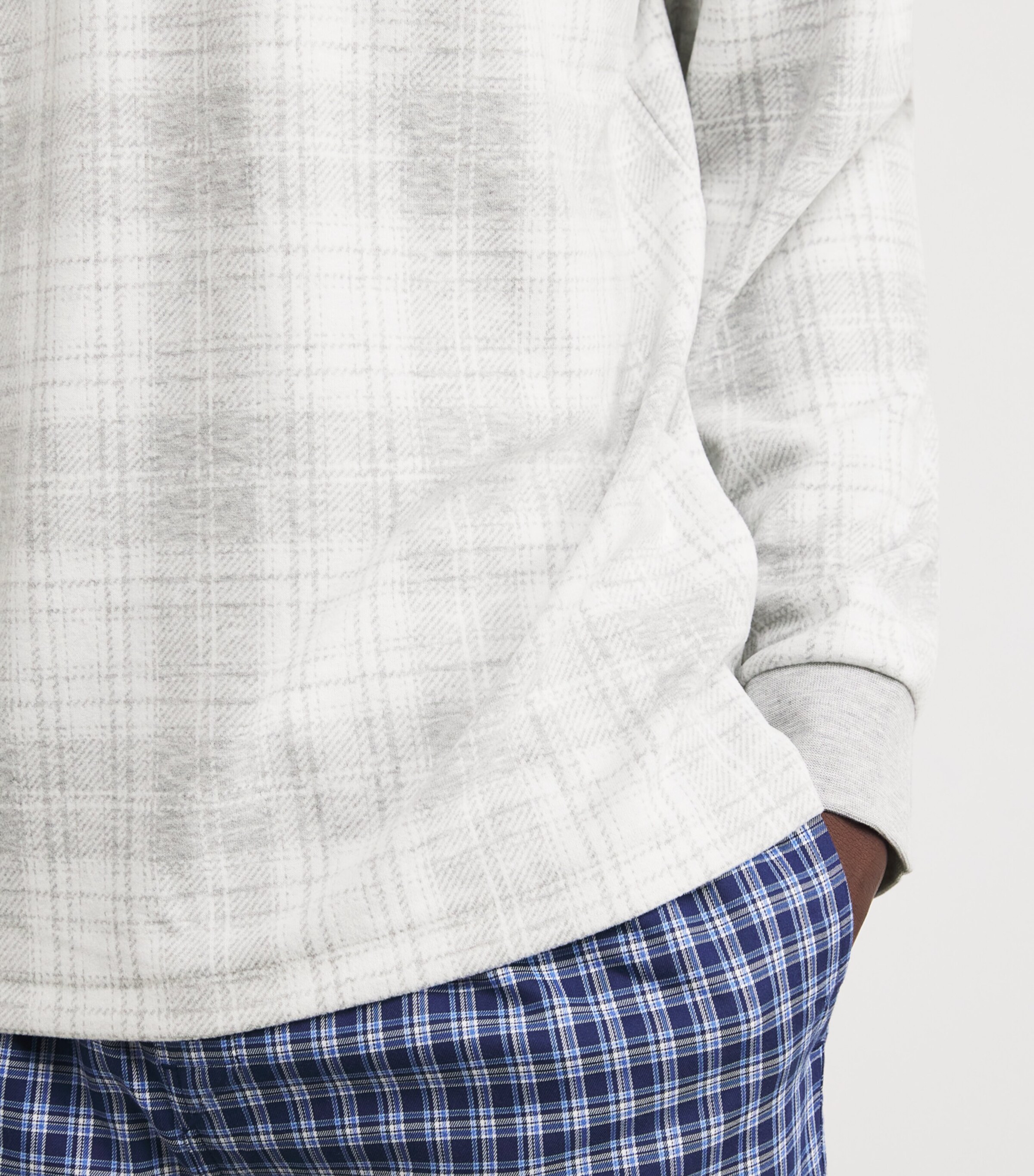 Long-Sleeve Henley Pyjama Top GREY MULTI Image 6