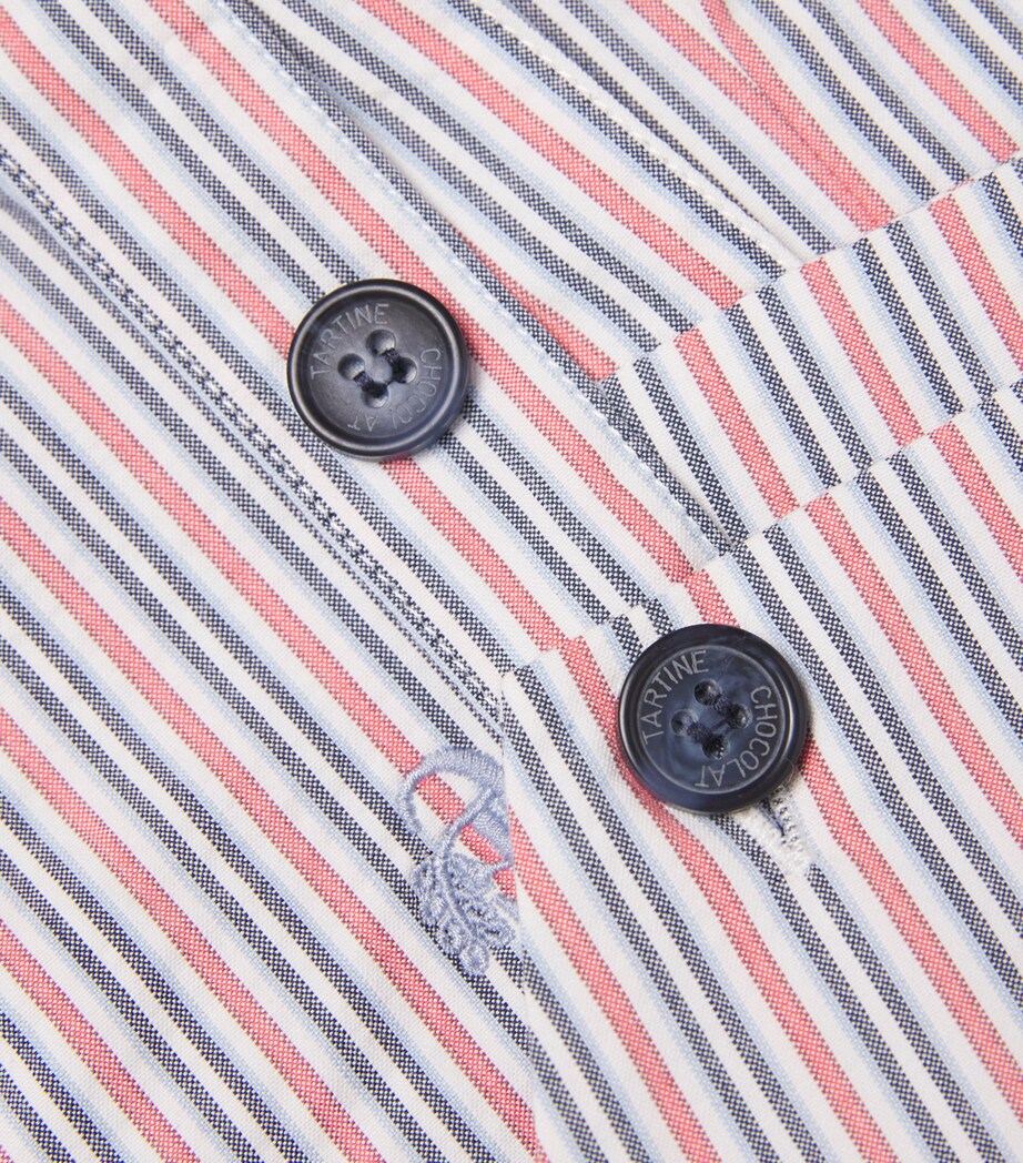 Tartine et Chocolat Cotton Striped Dungarees (3-24 Months) Spicy Orange Image 3