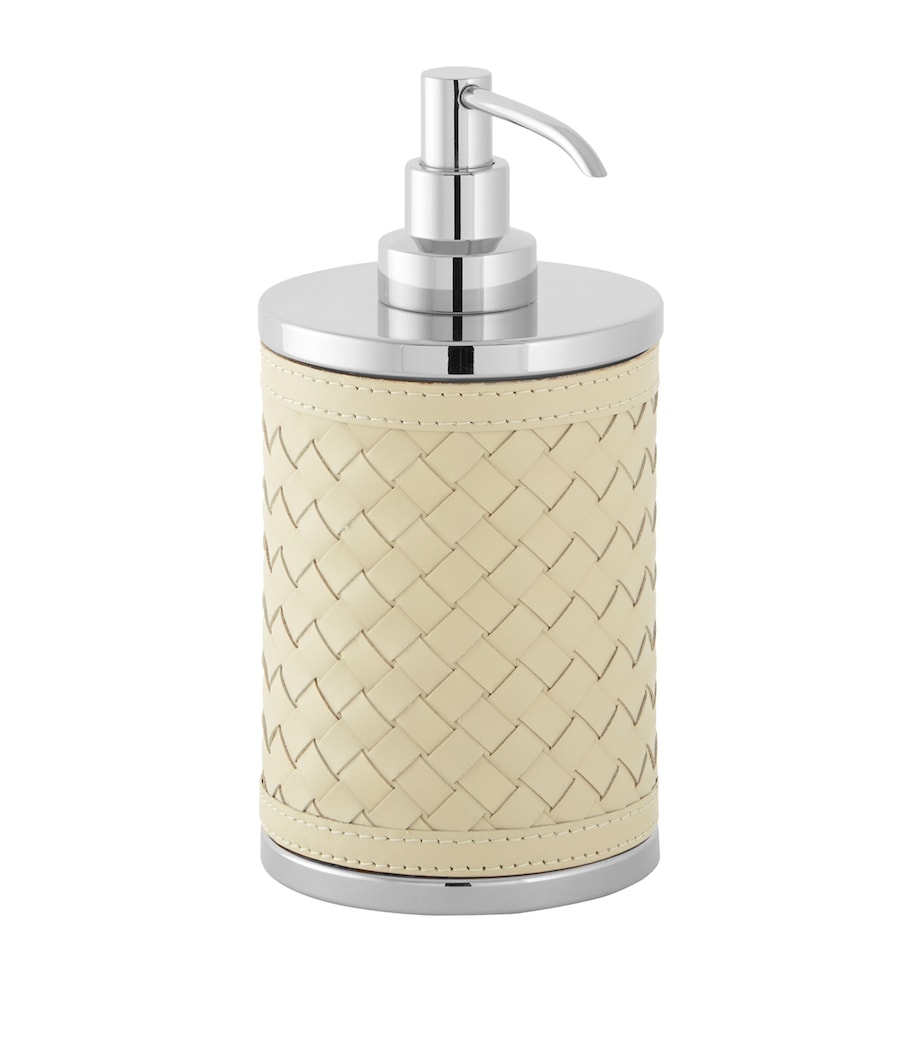 Leather Woven Soap Dispenser IVORY Image 1